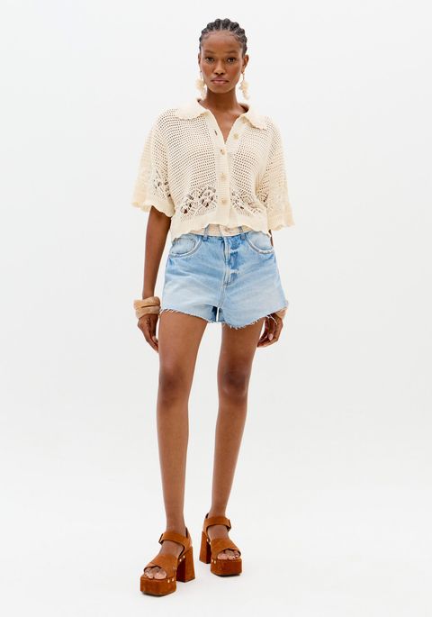 Short Jeans Relaxed De Cintura Alta