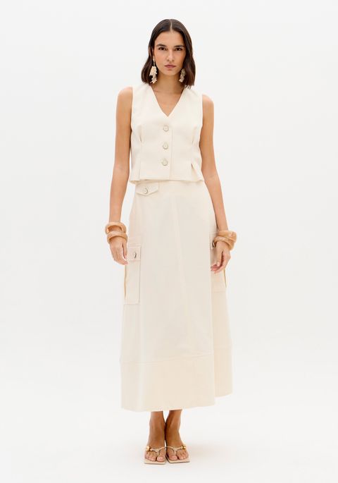 Colete Alfaiataria Com Abotoamento