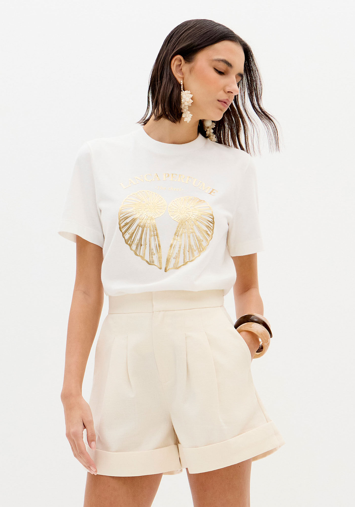 T-shirt Com Estampa De Mangas Curtas