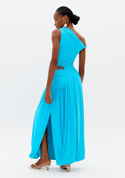 Vestido Ombro Único Com Torção