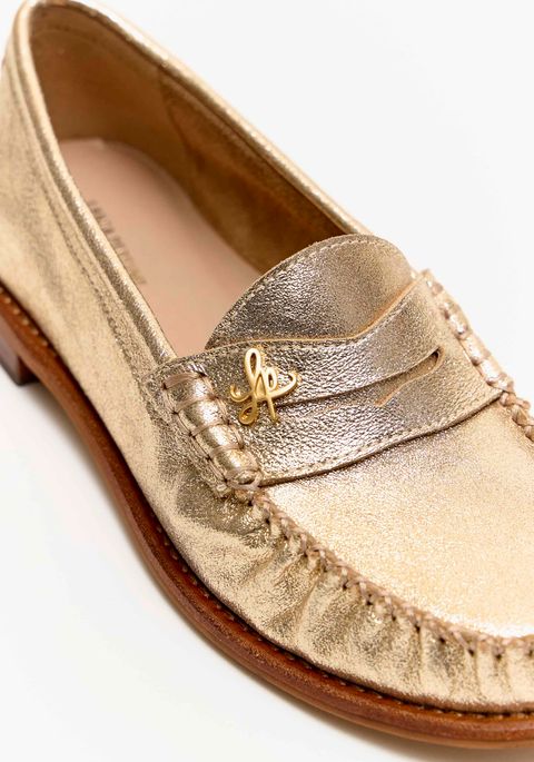 Mocassim Couro Metalizado