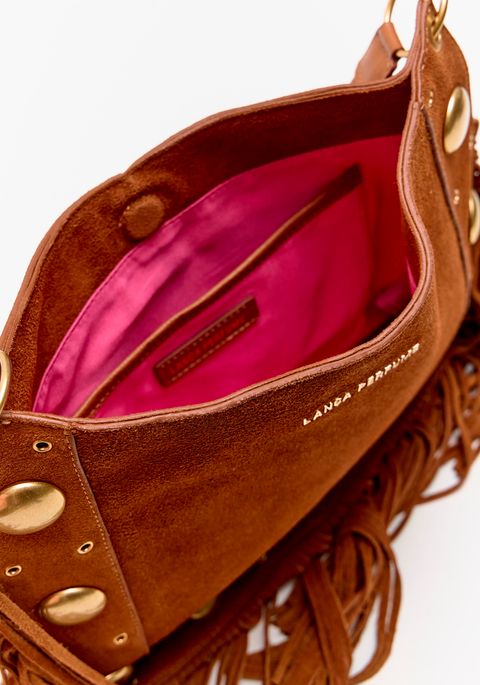 Bolsa Shoulder Couro Camurça E Franjas