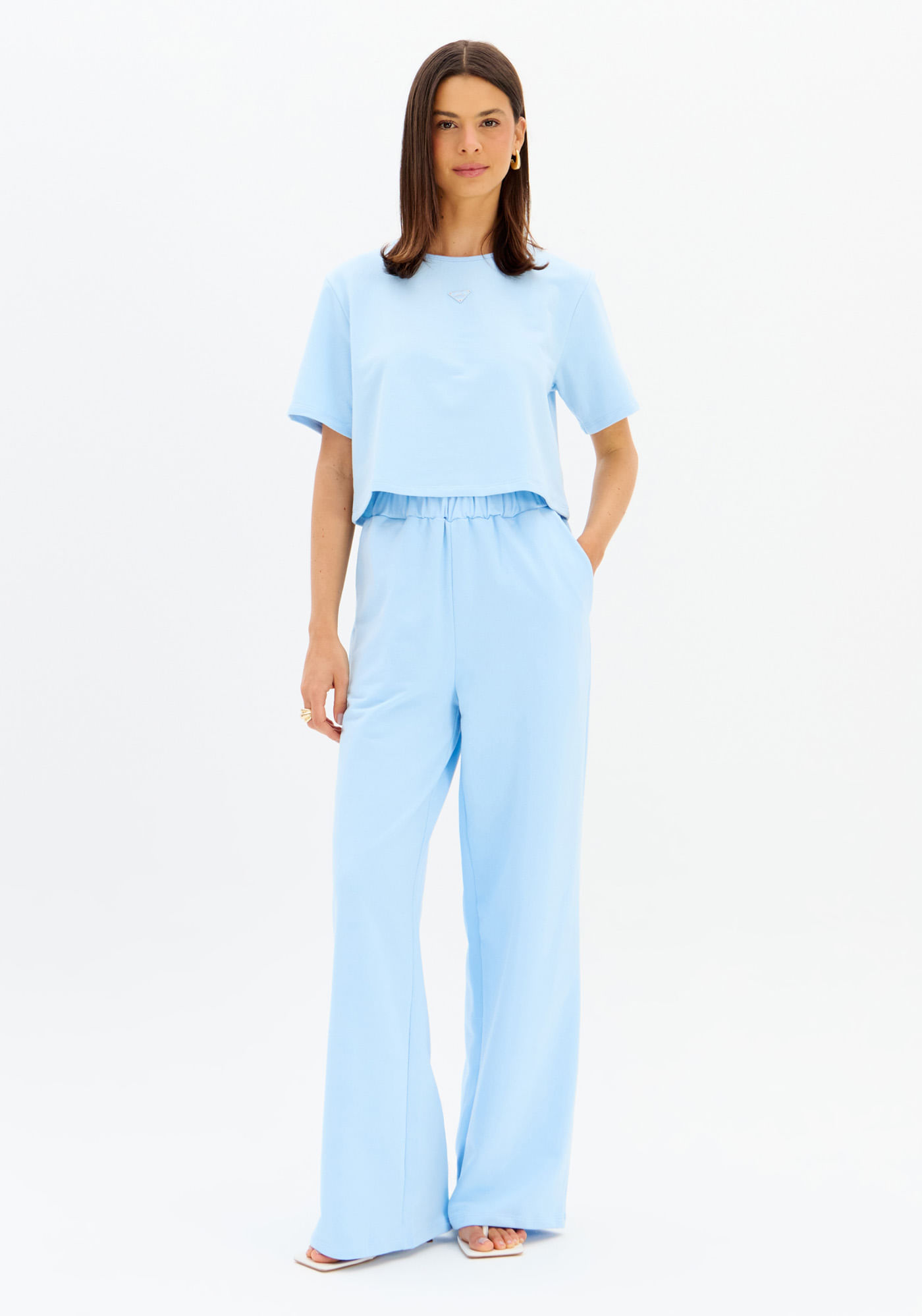 Calça Cós De Elástico Com Bolso