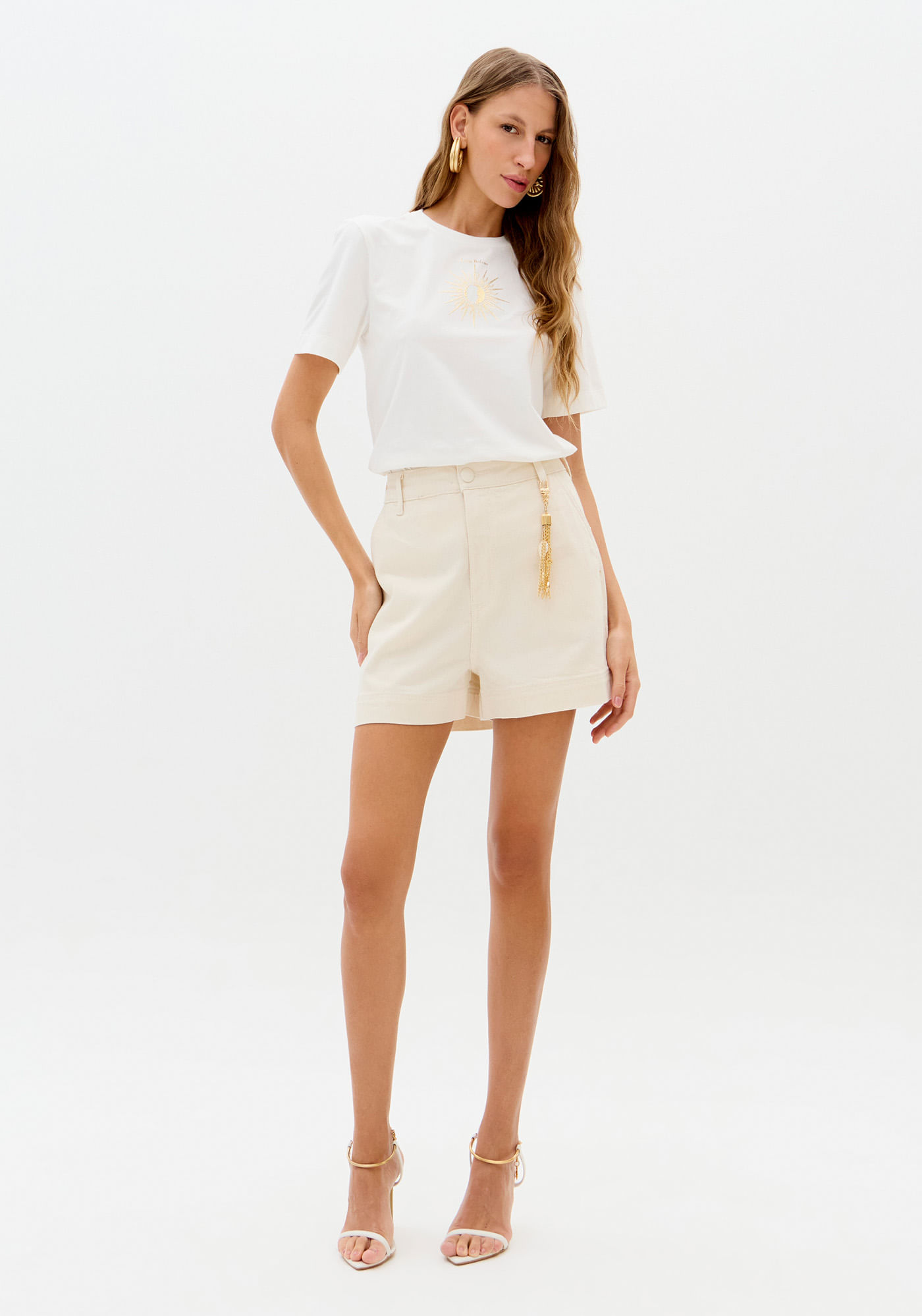 Short Sarja Comfort Cintura Alta