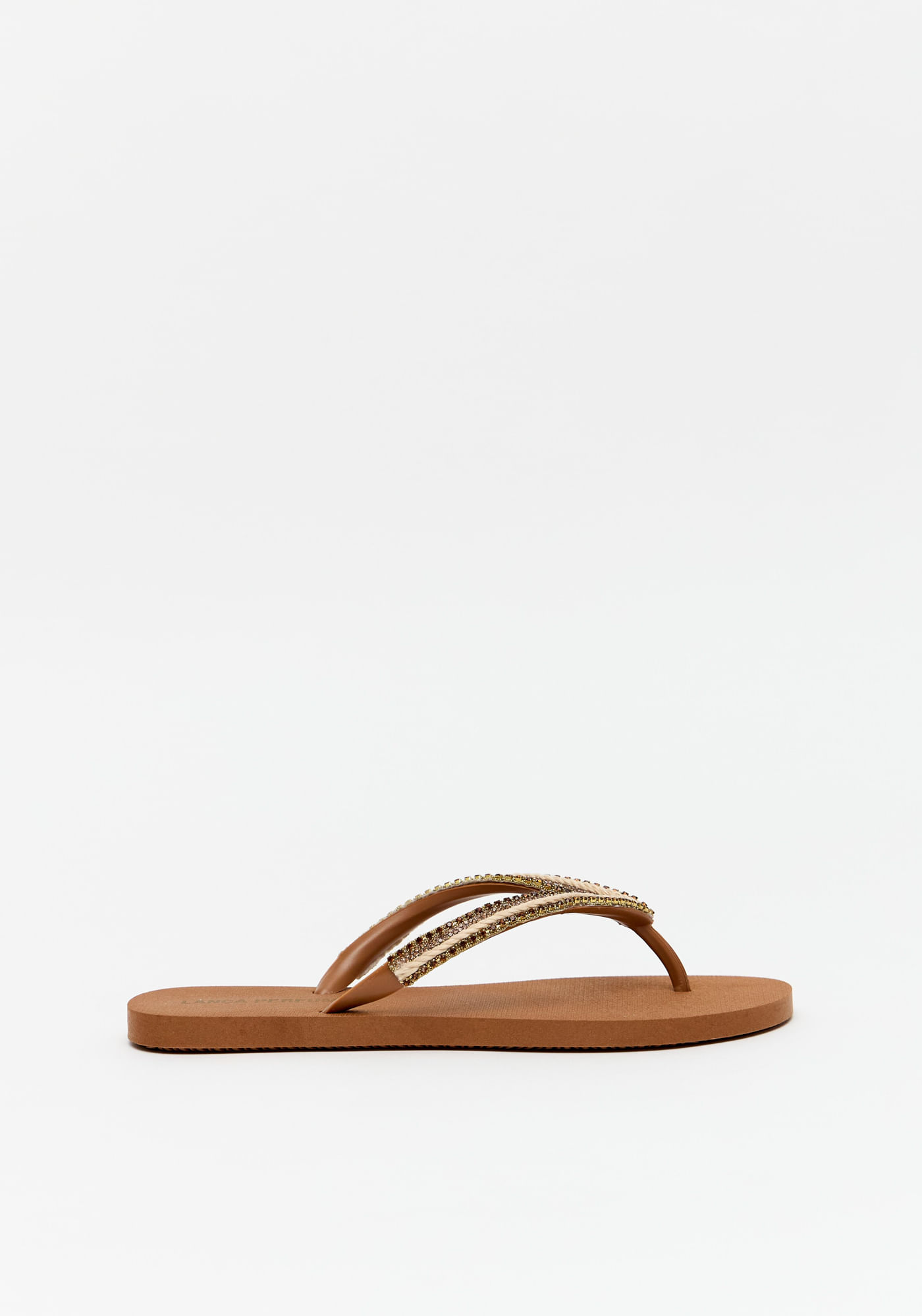 Chinelo De Tiras Com Aplicações