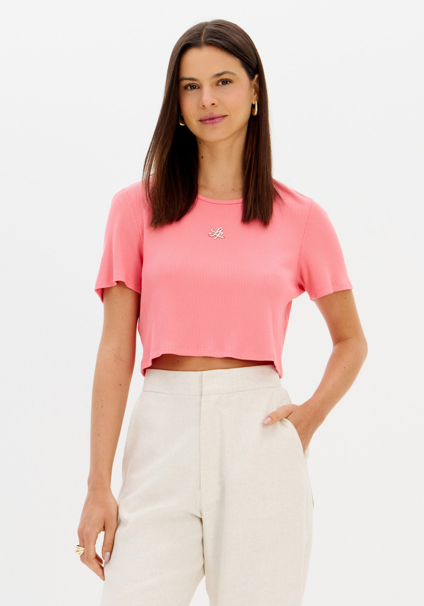 Blusa Cropped Baby Look