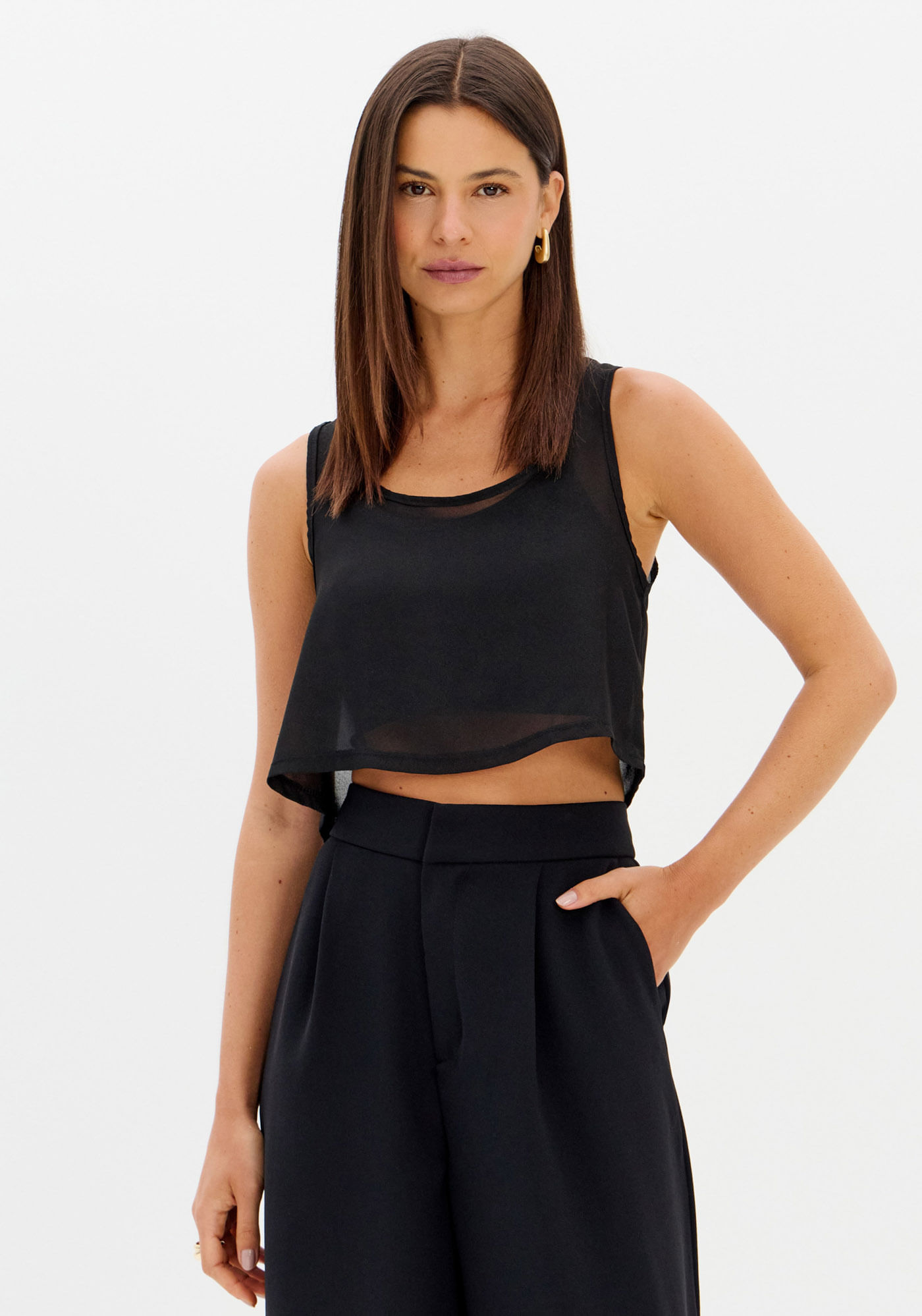 Blusa Cropped De Alças