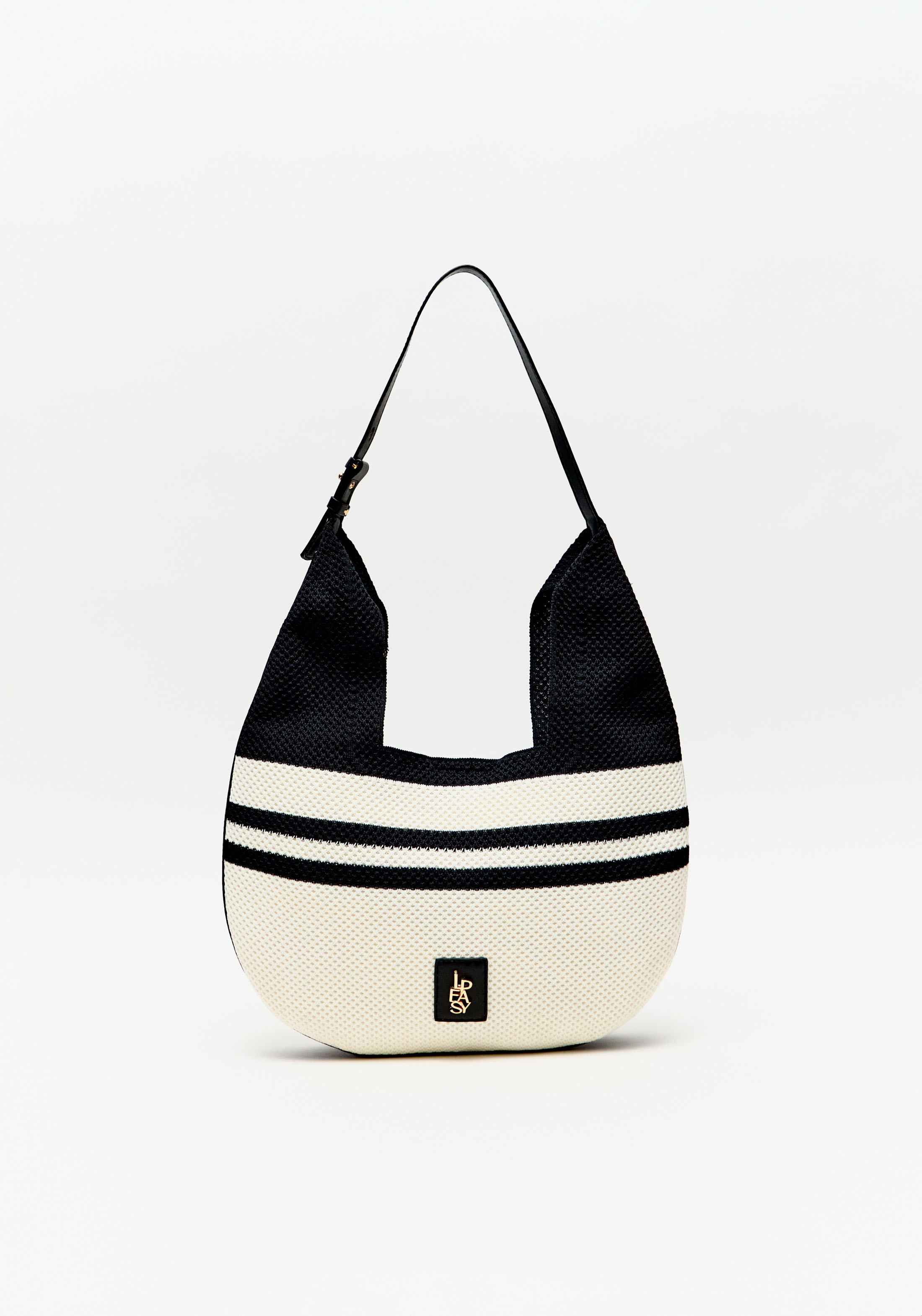 Bolsa Shoulder Tricô Com Listras