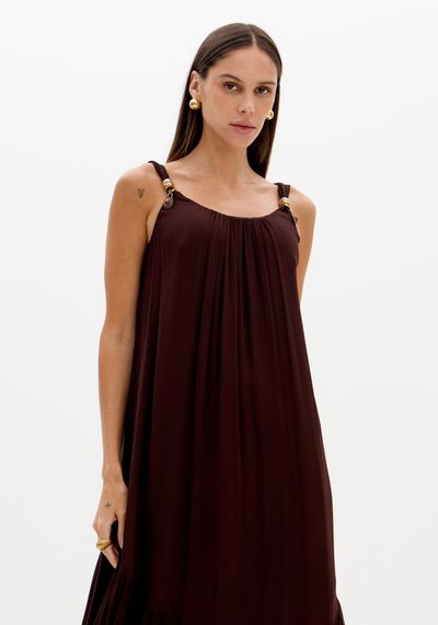 Vestido Assimétrico De Chiffon