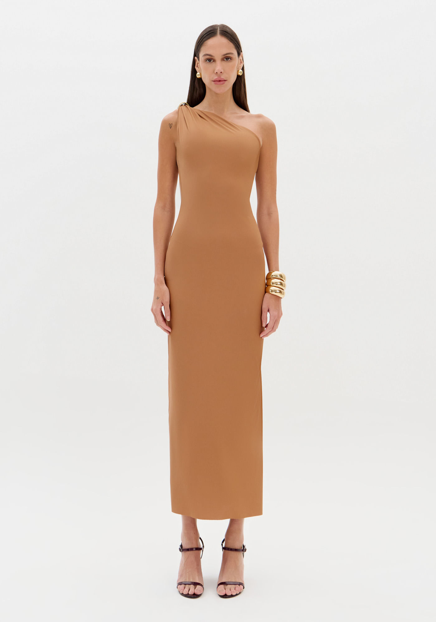 Vestido Super Midi Ombro Único