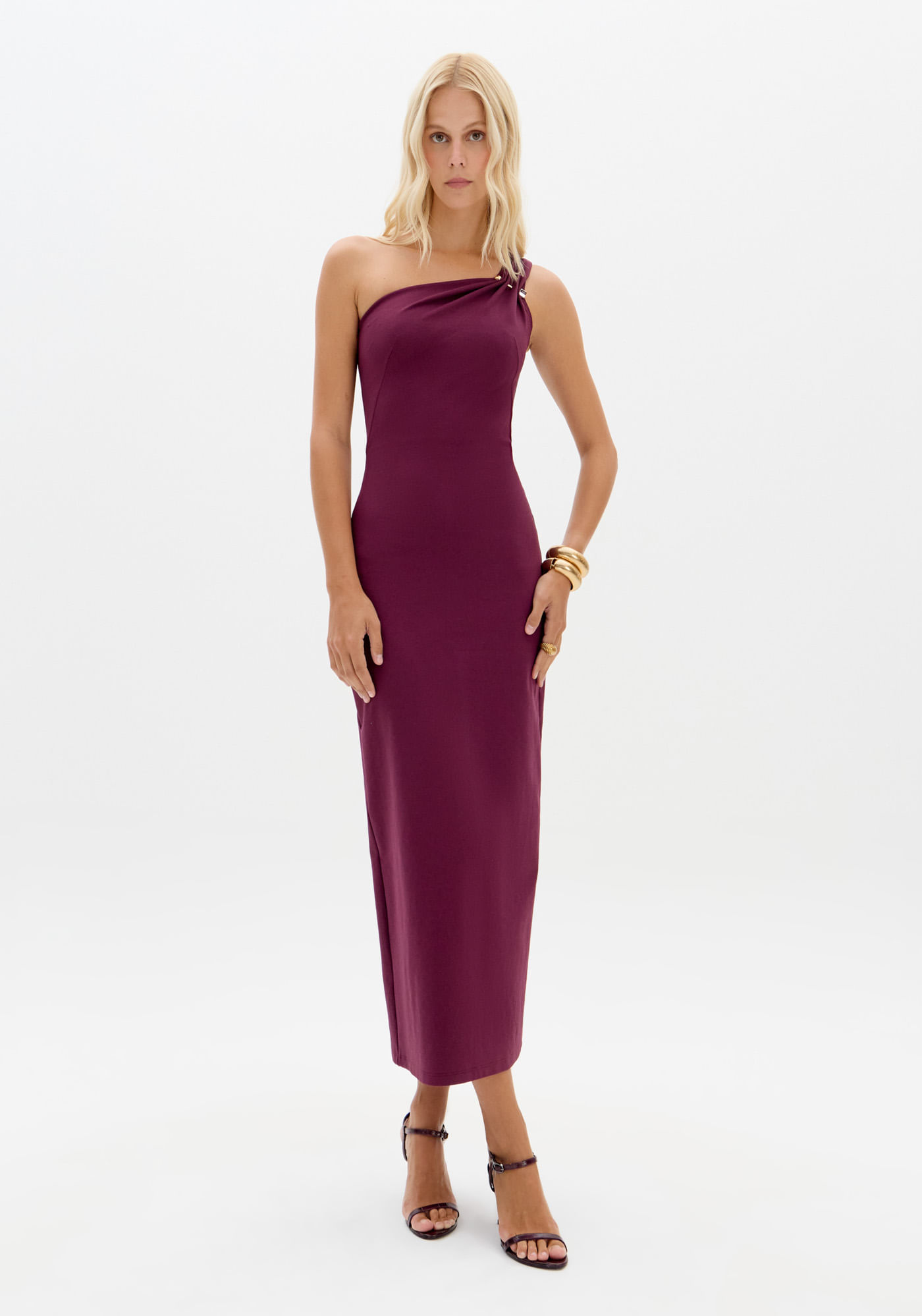 Vestido Super Midi Ombro Único