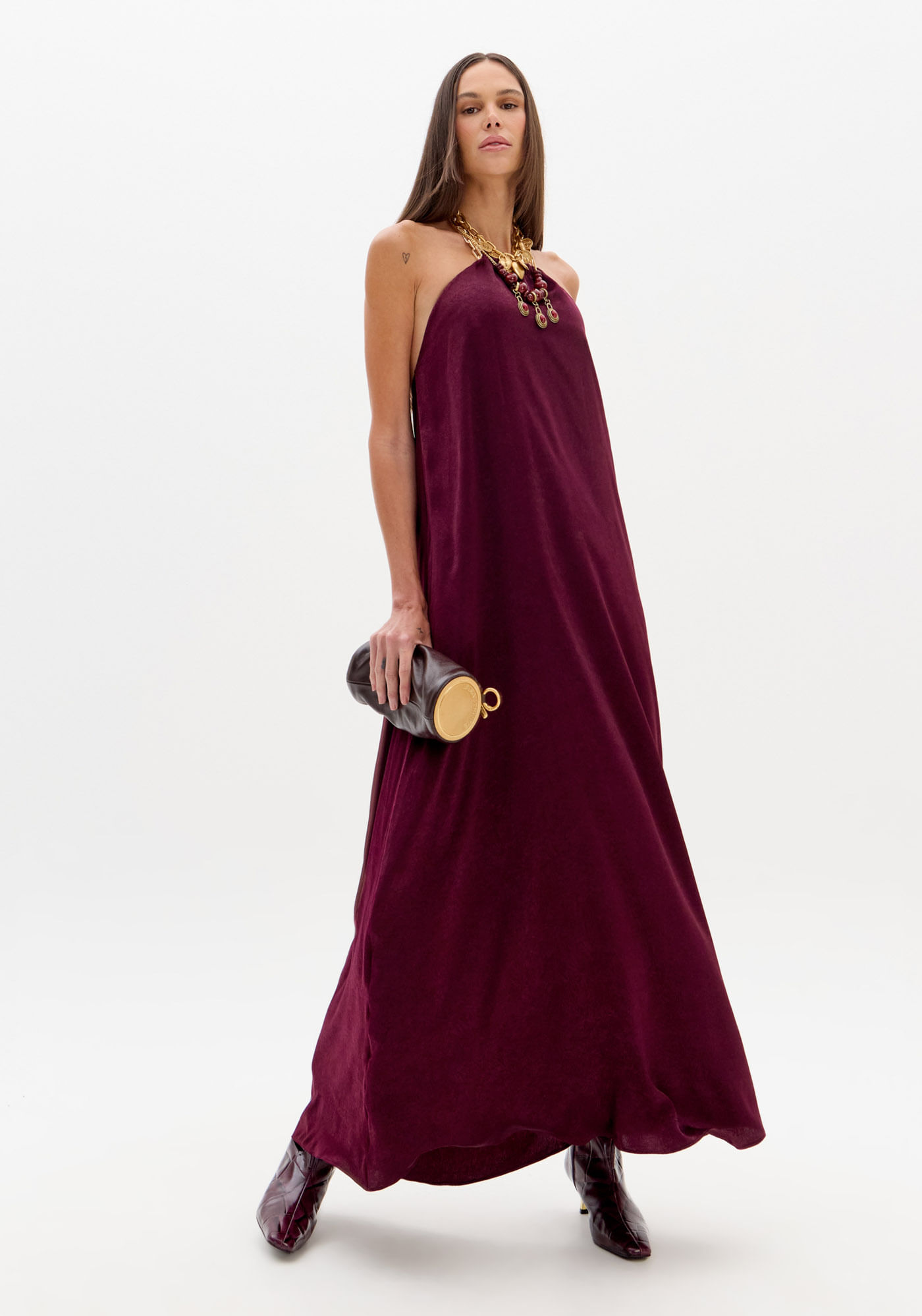 Vestido Frente Única Longo