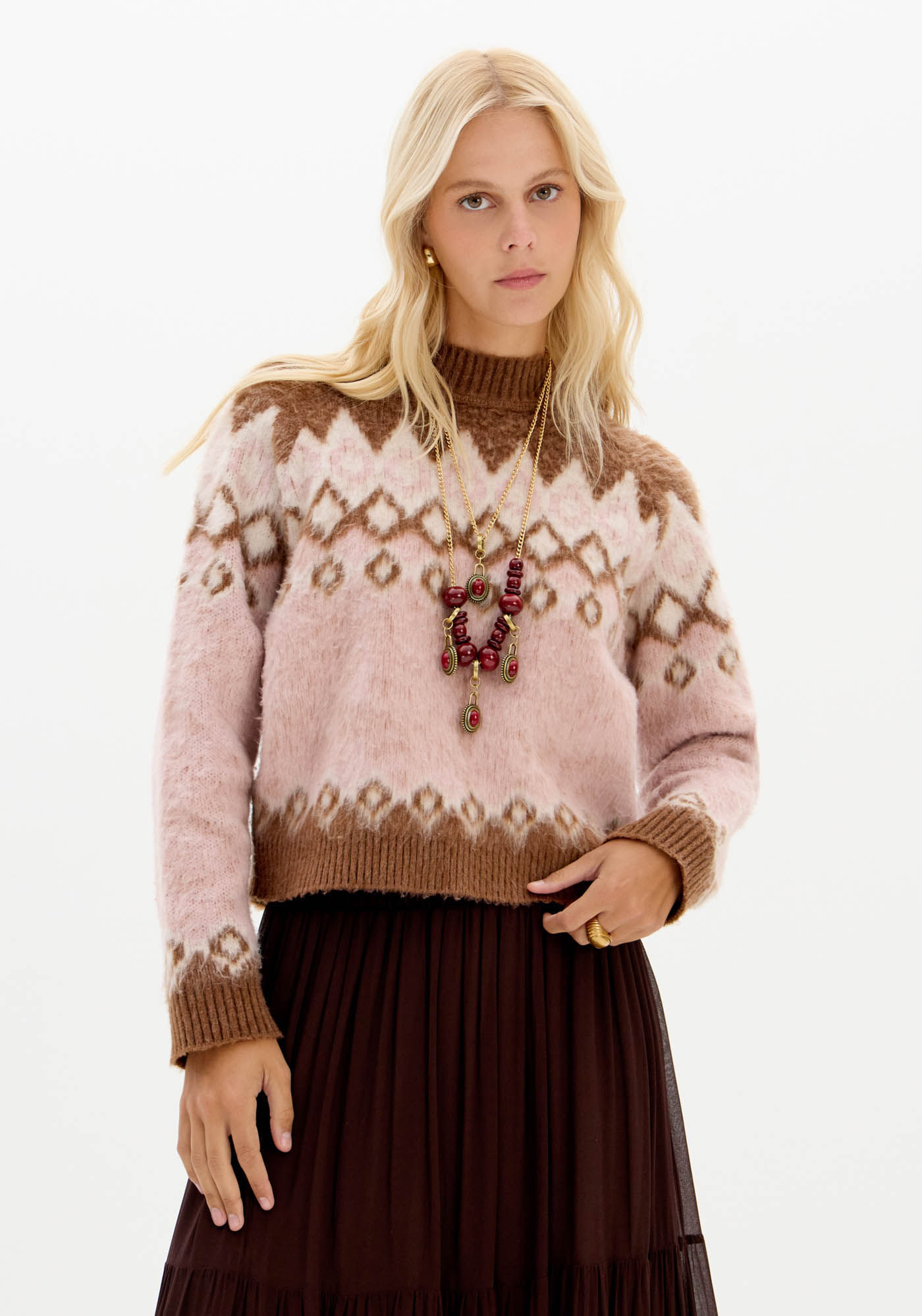 Blusa De Tricô Com Gola