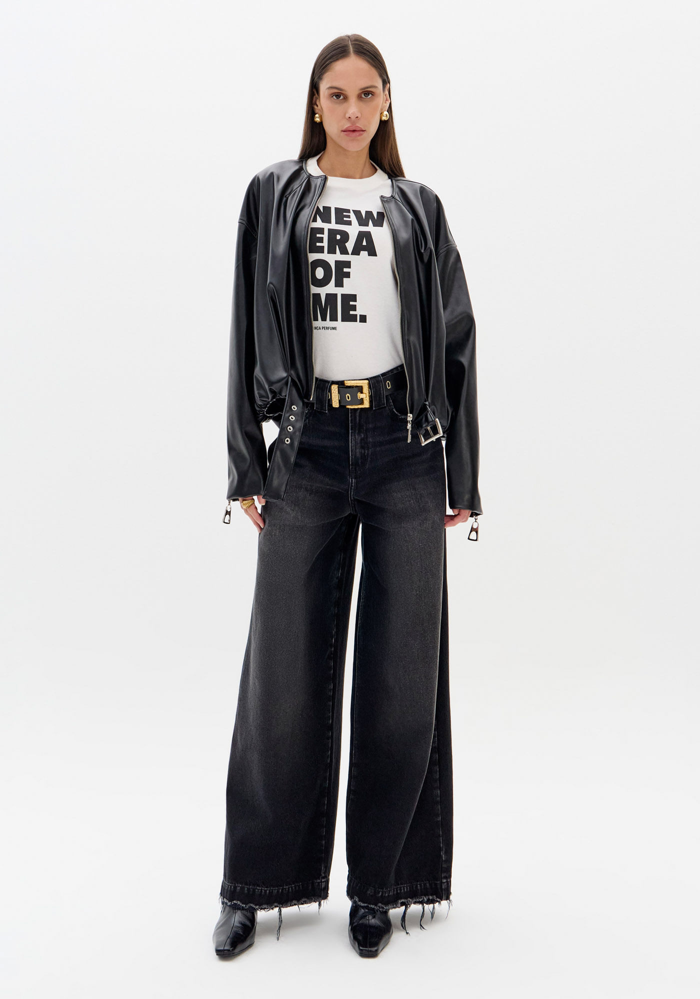 Calça Jeans Relaxed De Cintura Média