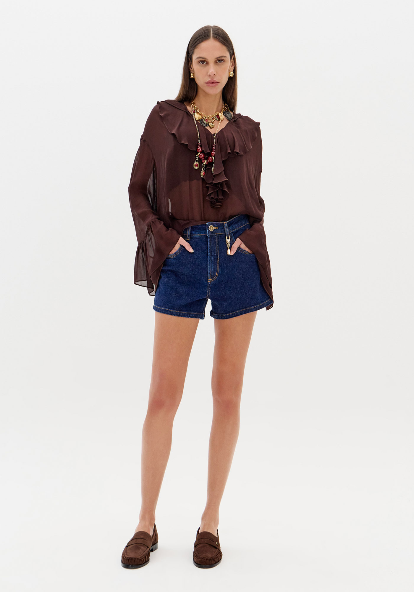 Short Jeans Comfort Cintura Média