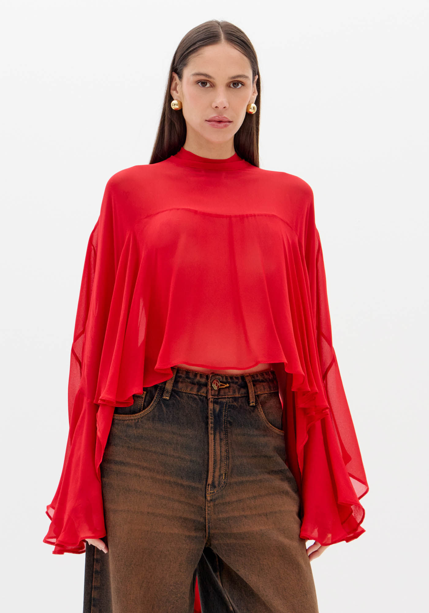 Blusa Capa De Chiffon