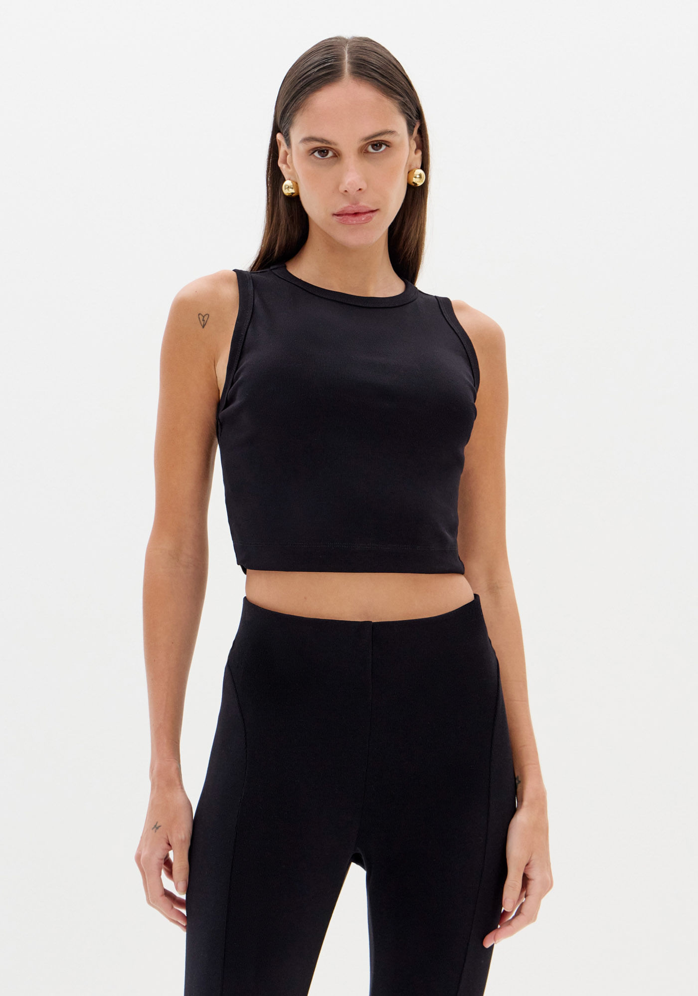 Blusa Curta Sem Mangas