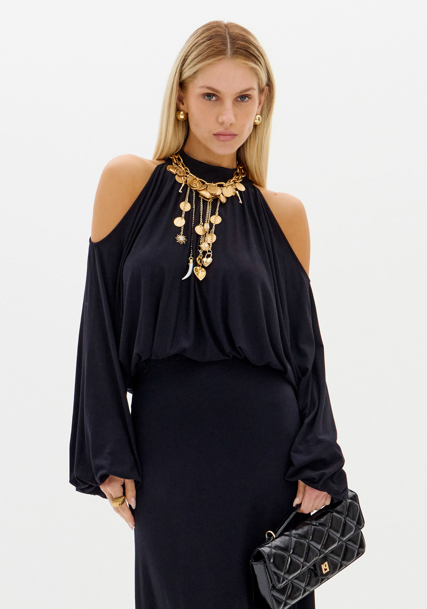 Blusa Manga Longa Com Costas Abertas