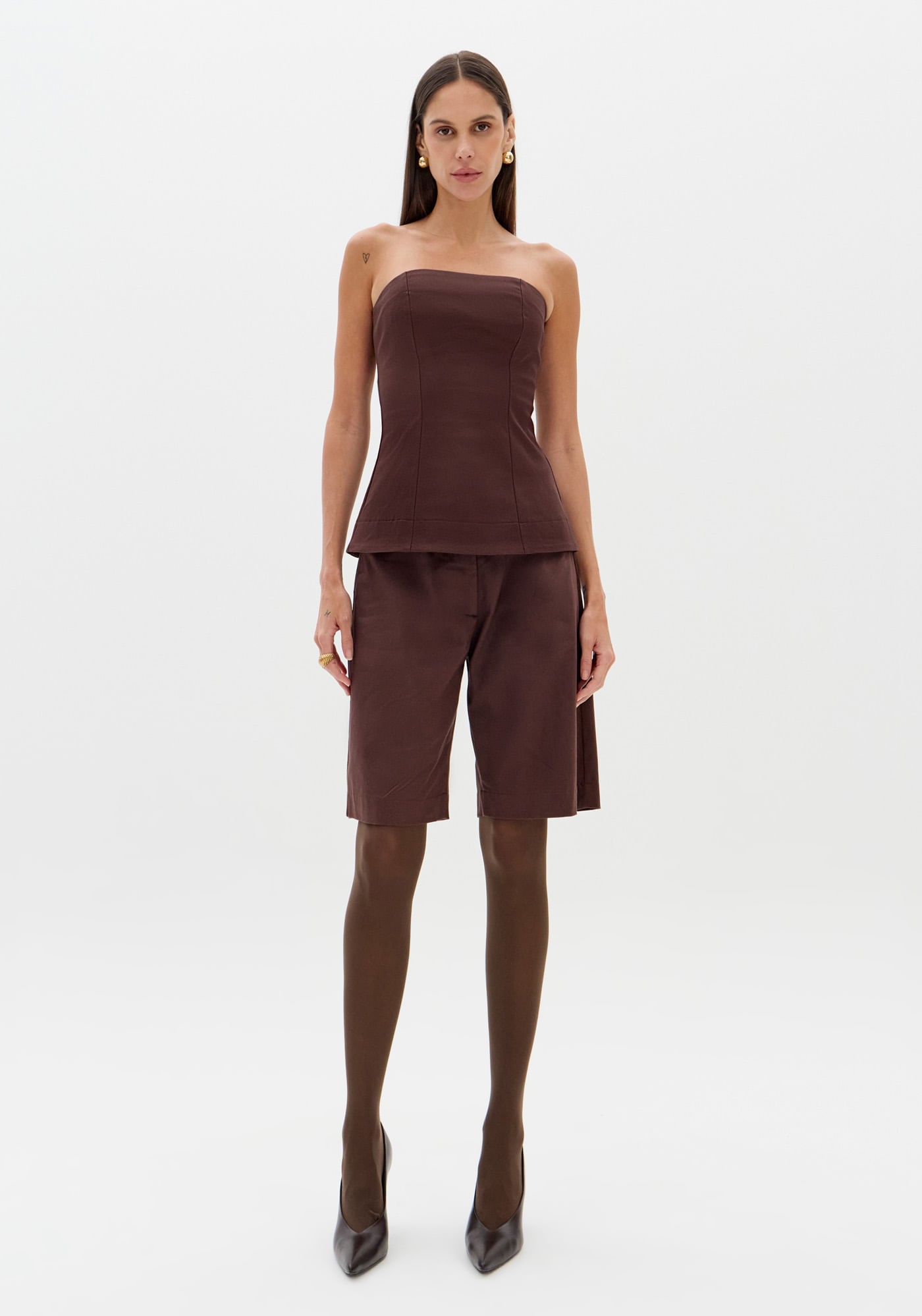 Blusa Alongada Sem Alças