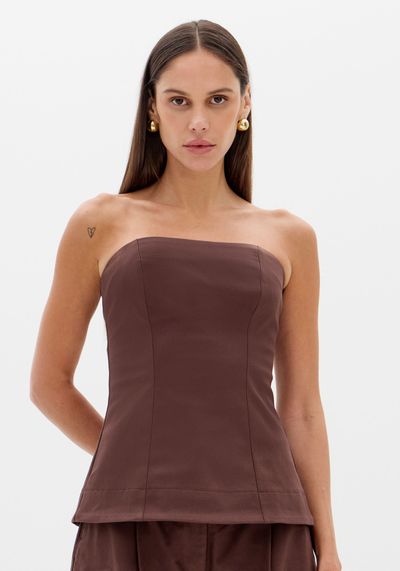 Blusa Alongada Sem Alças