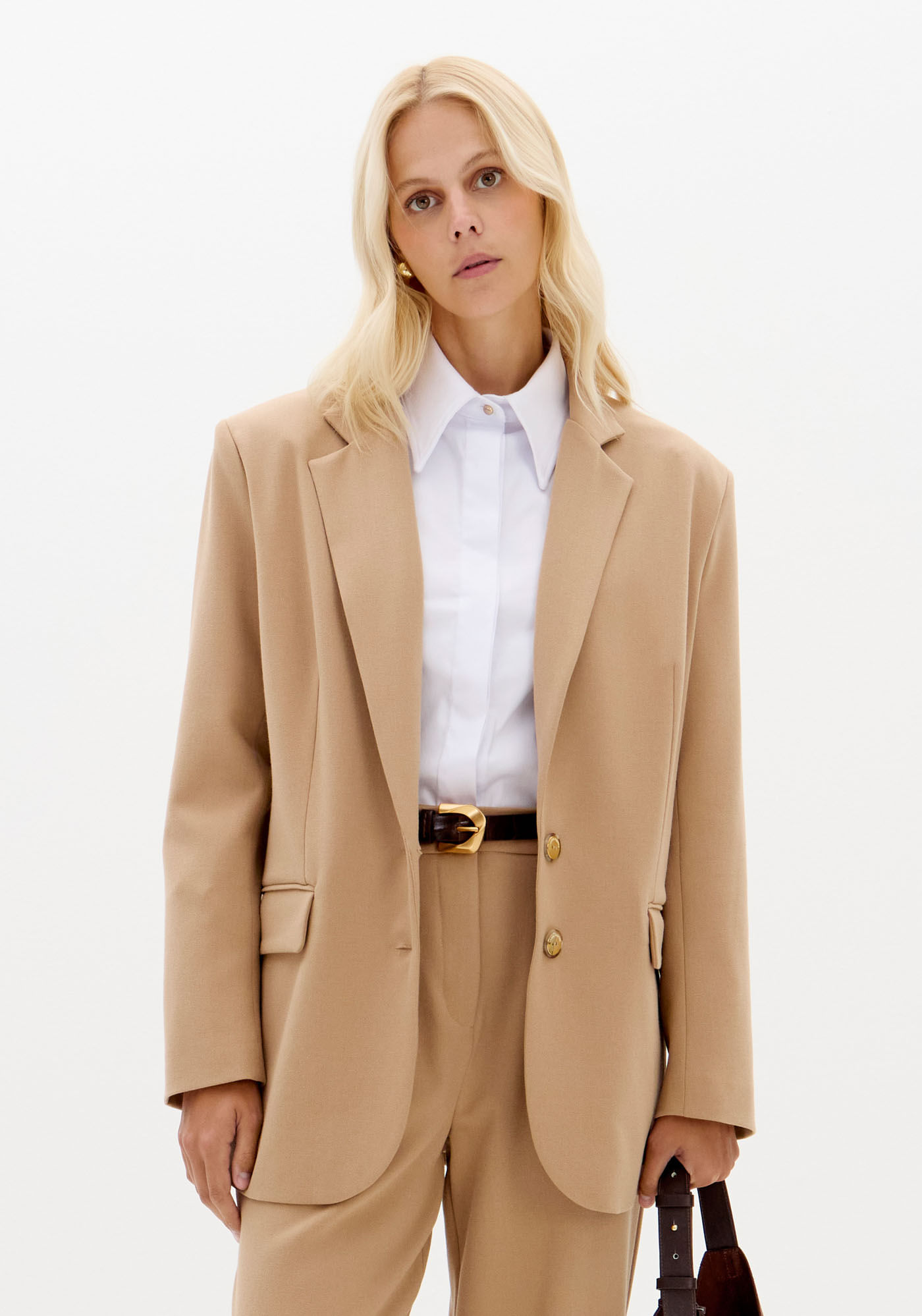 Blazer Oversized Alongado Com Botões