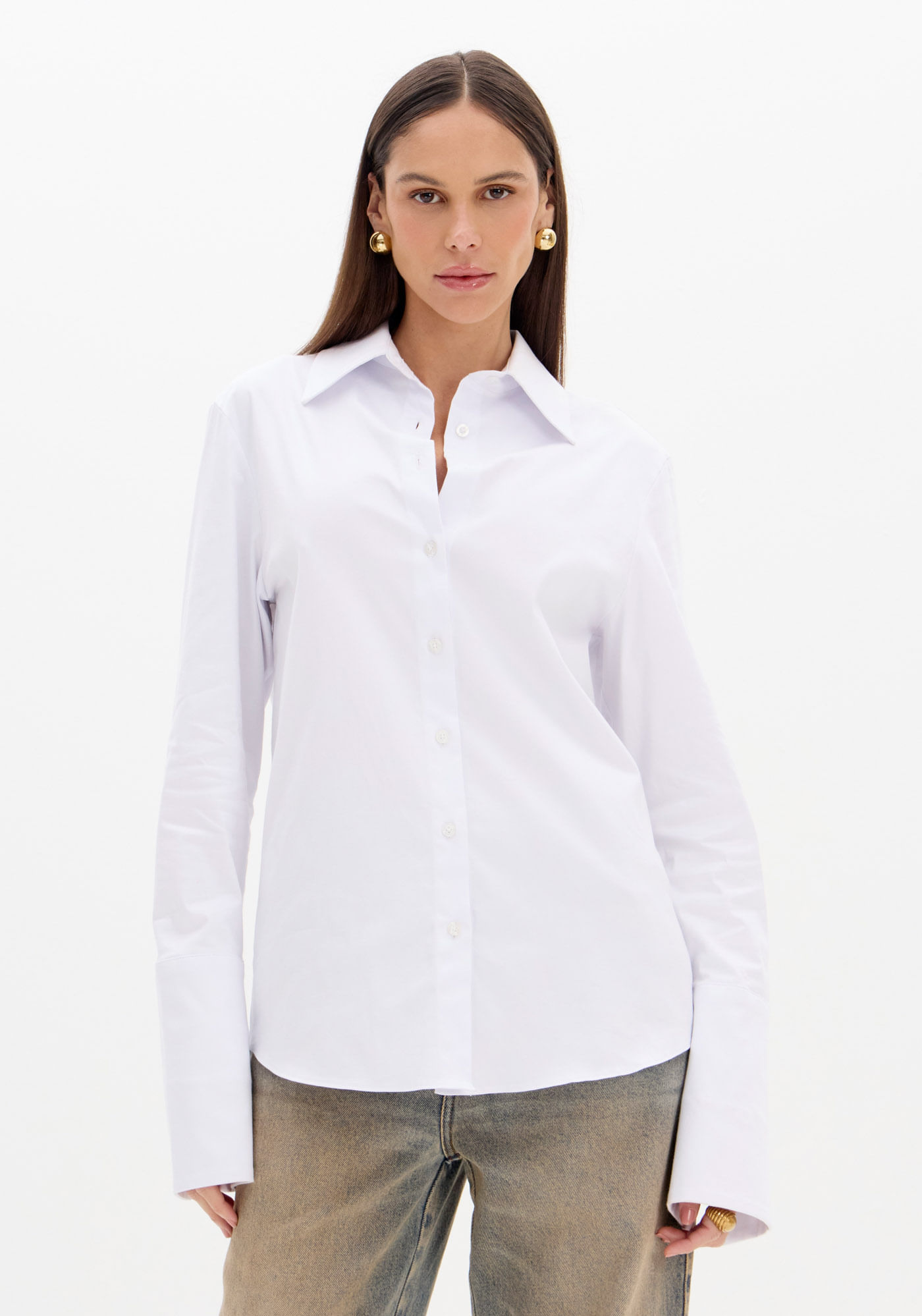 Camisa Alongada Manga Longa