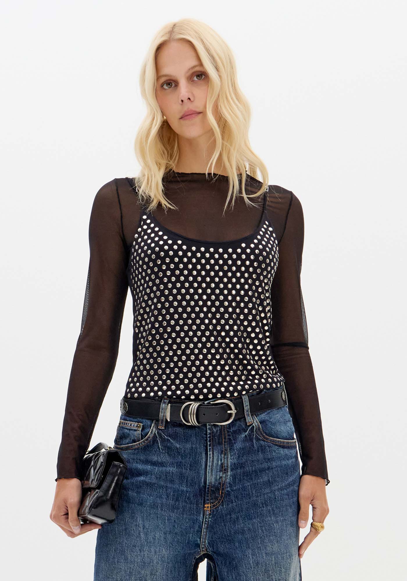 Blusa De Alças Com Aplicação