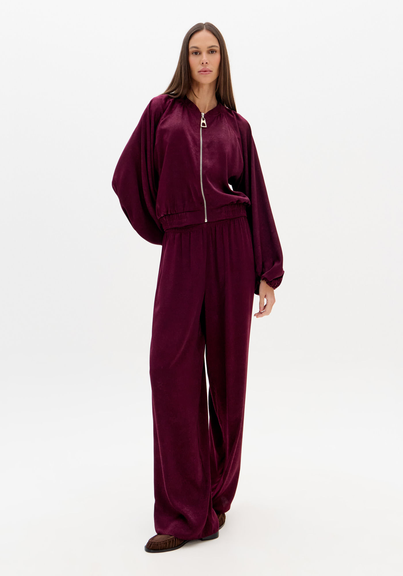 Calça Cintura Média Wide Leg