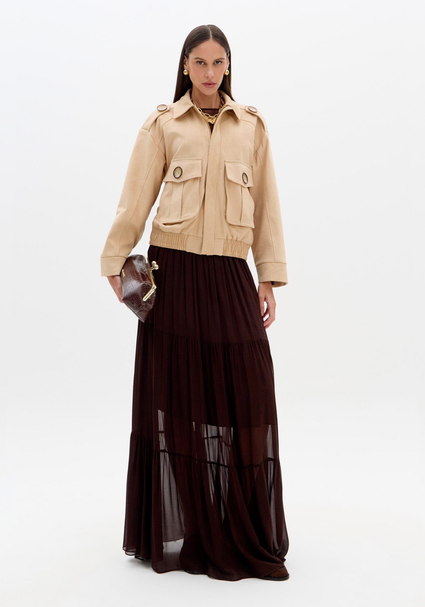 Jaqueta Bomber Com Bolsos