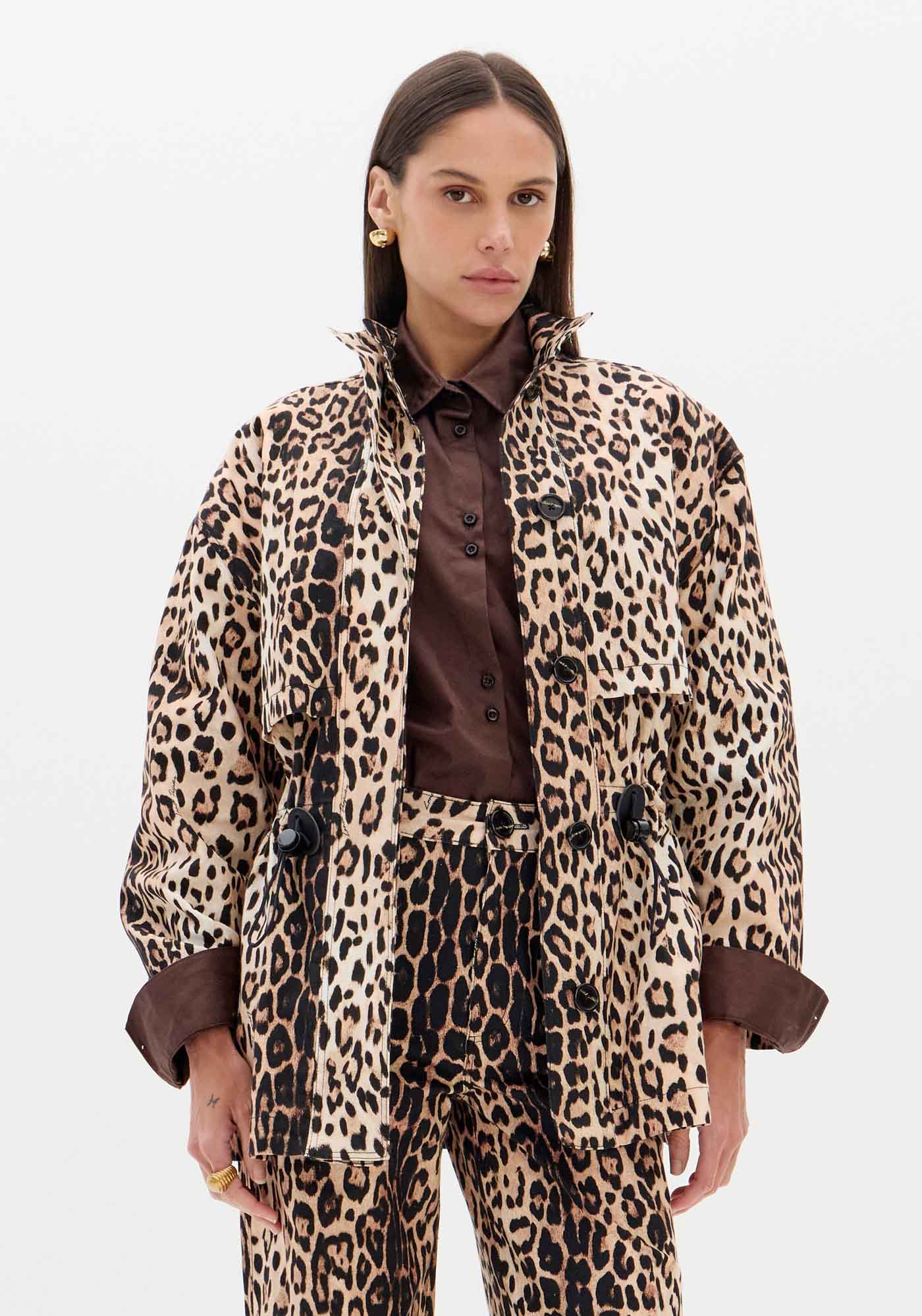 Parka Oversized Sarja Animal Print