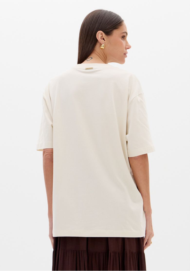 T-shirt Oversized Com Estampa Frontal - Lança Perfume