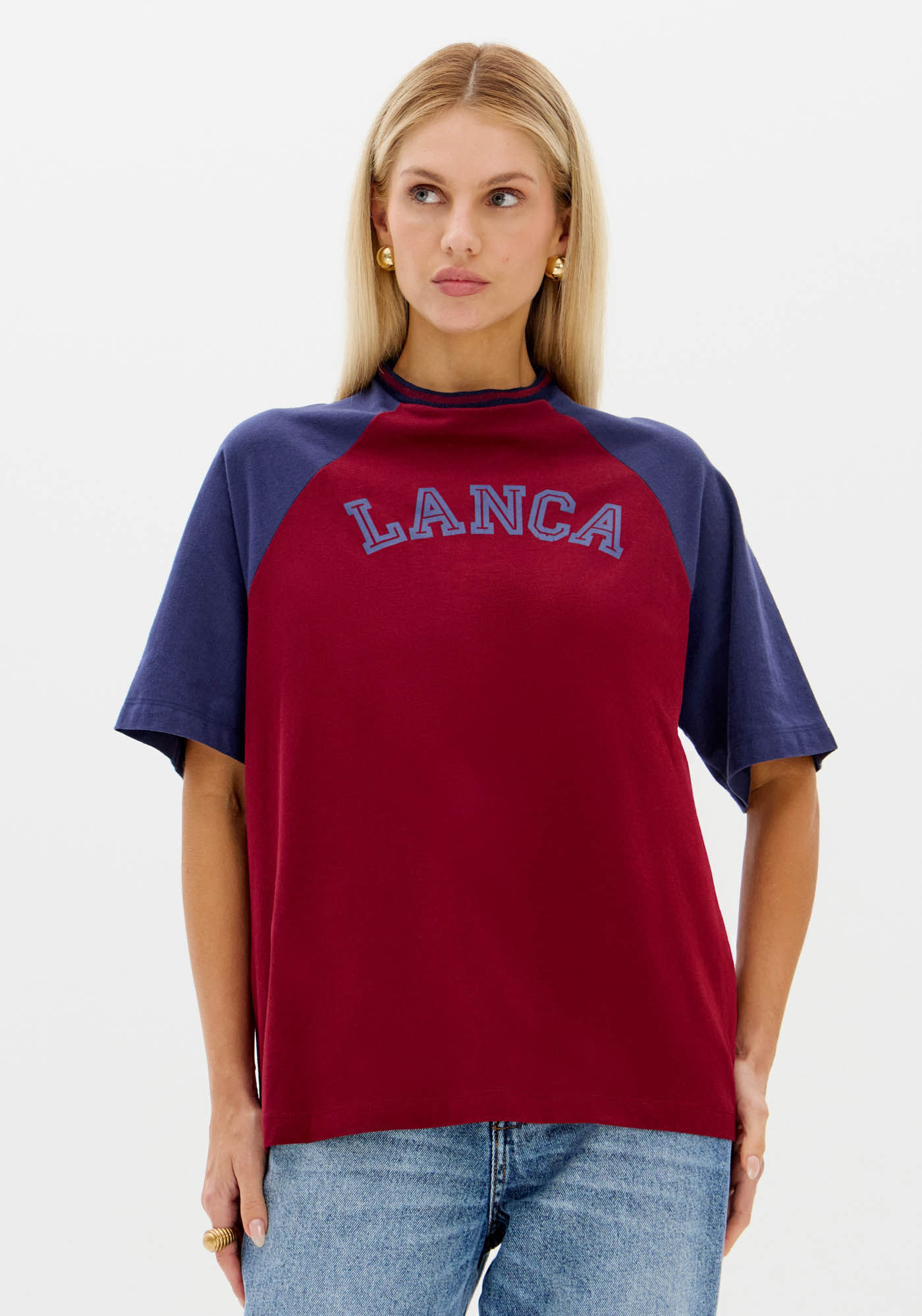 T-shirt Manga Raglan Com Estampa