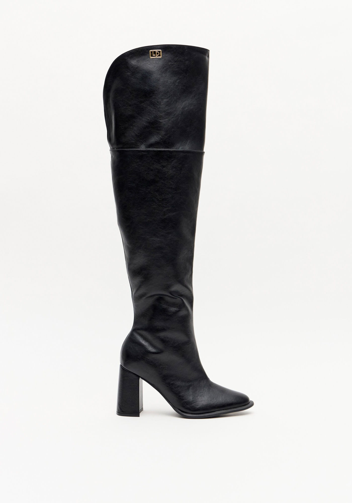 Bota Over The Knee Com Salto Bloco