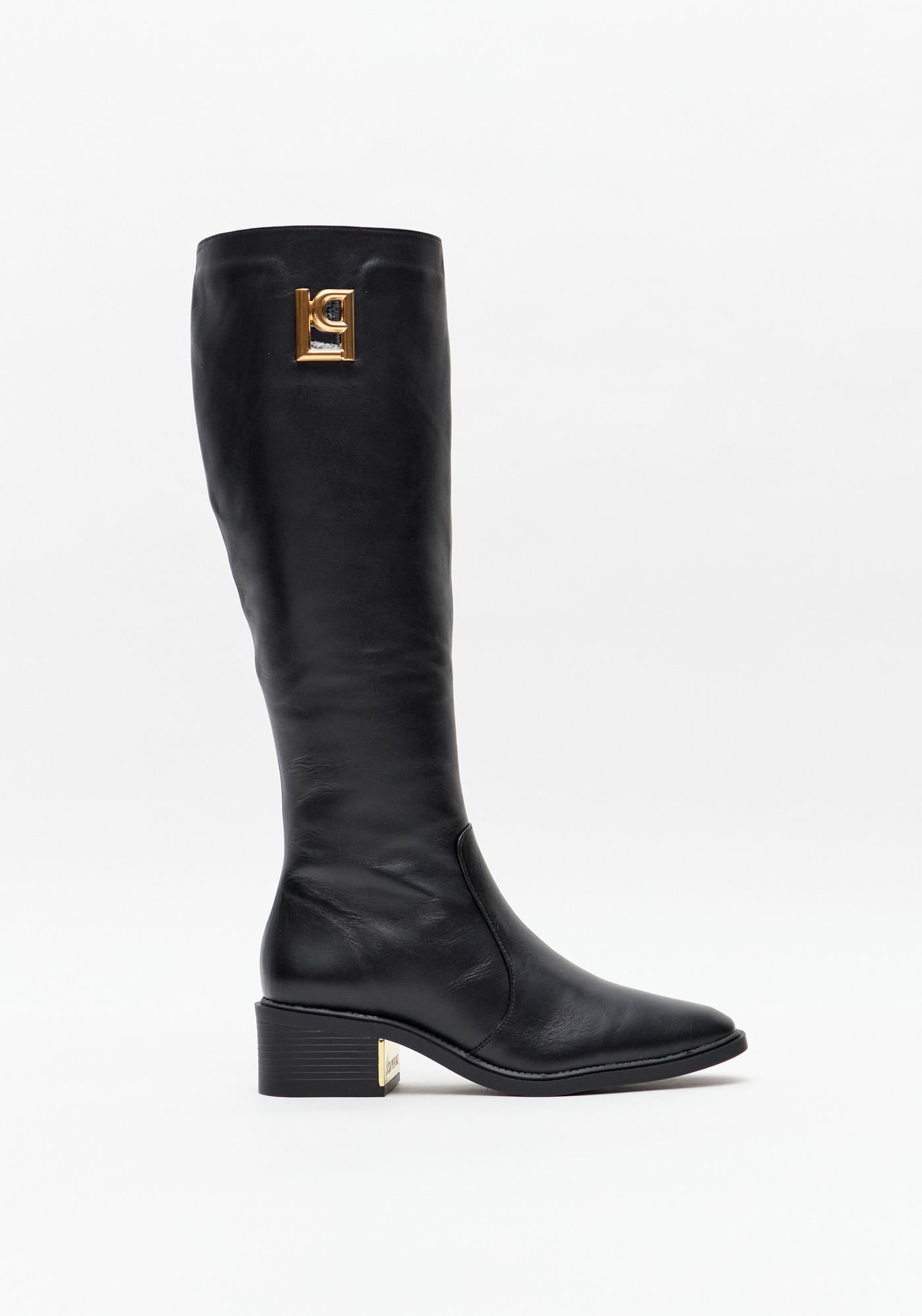 Bota Montaria De Couro Com Logo Lateral