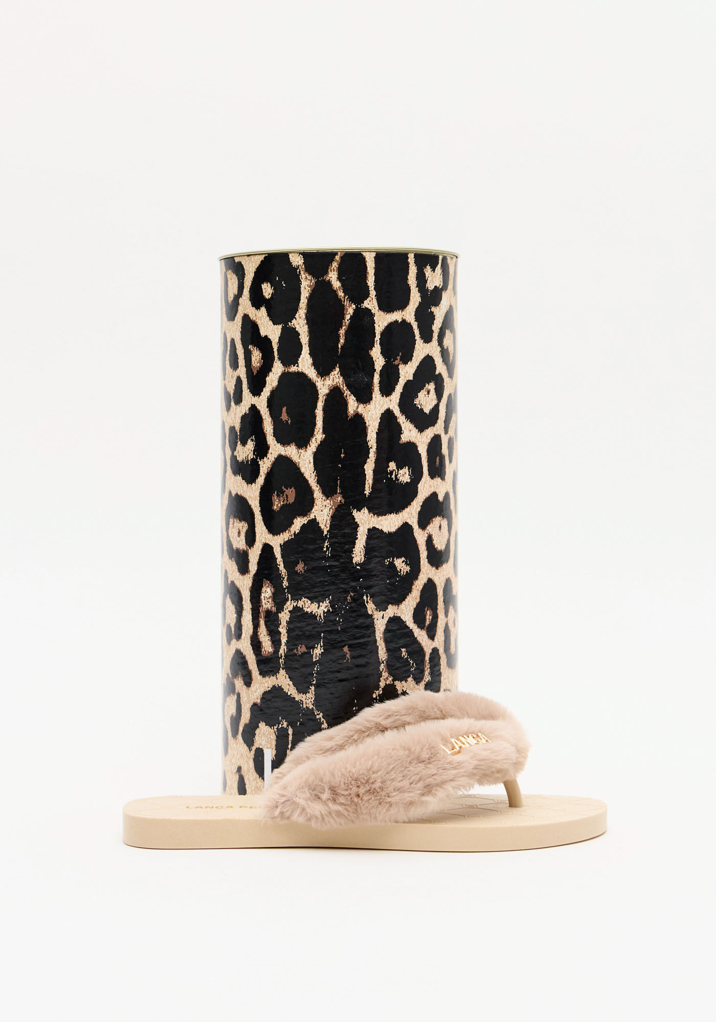 Chinelo Tira Pelúcia Com Lata