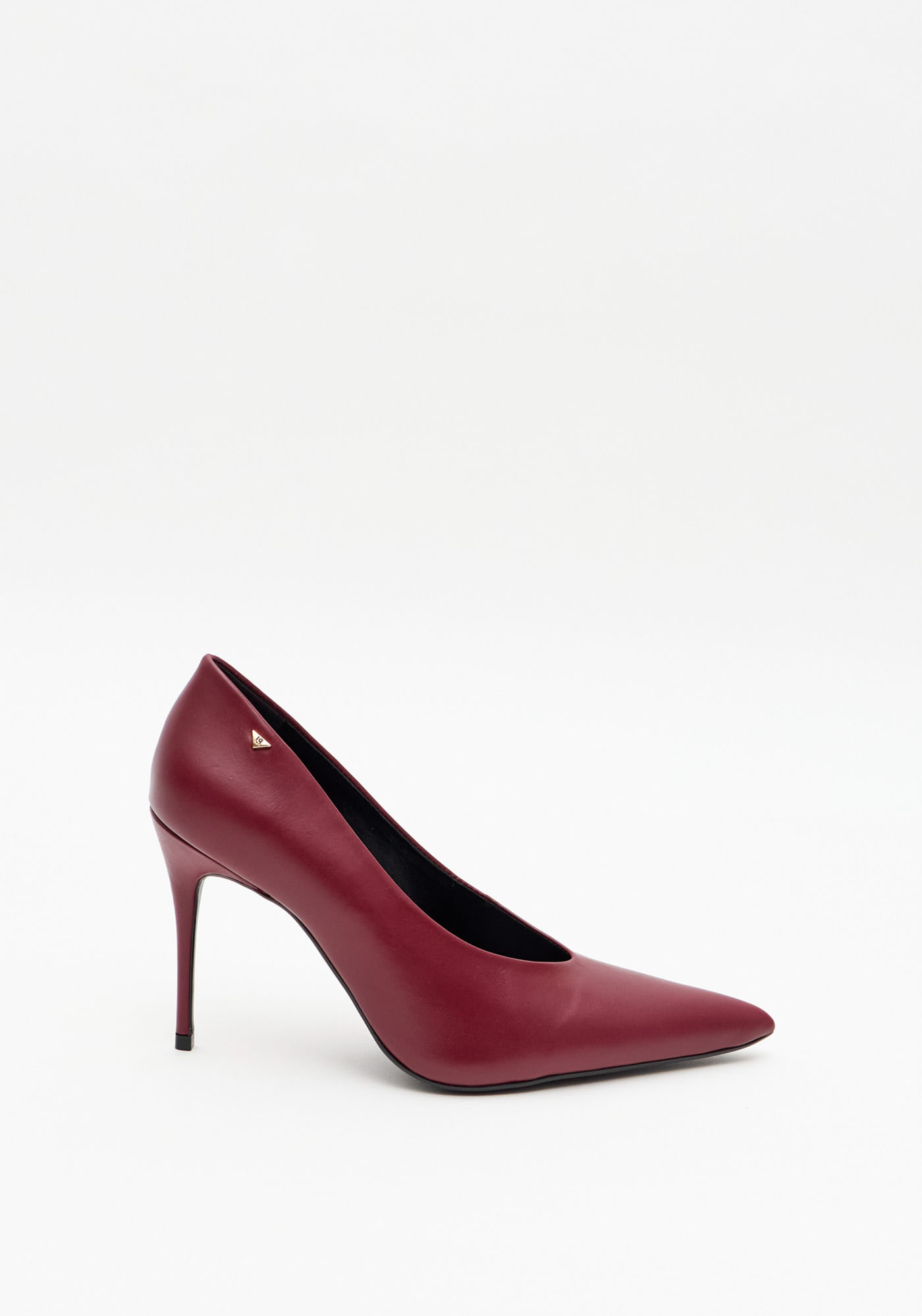 Scarpin Clássico Couro Com Salto Fino
