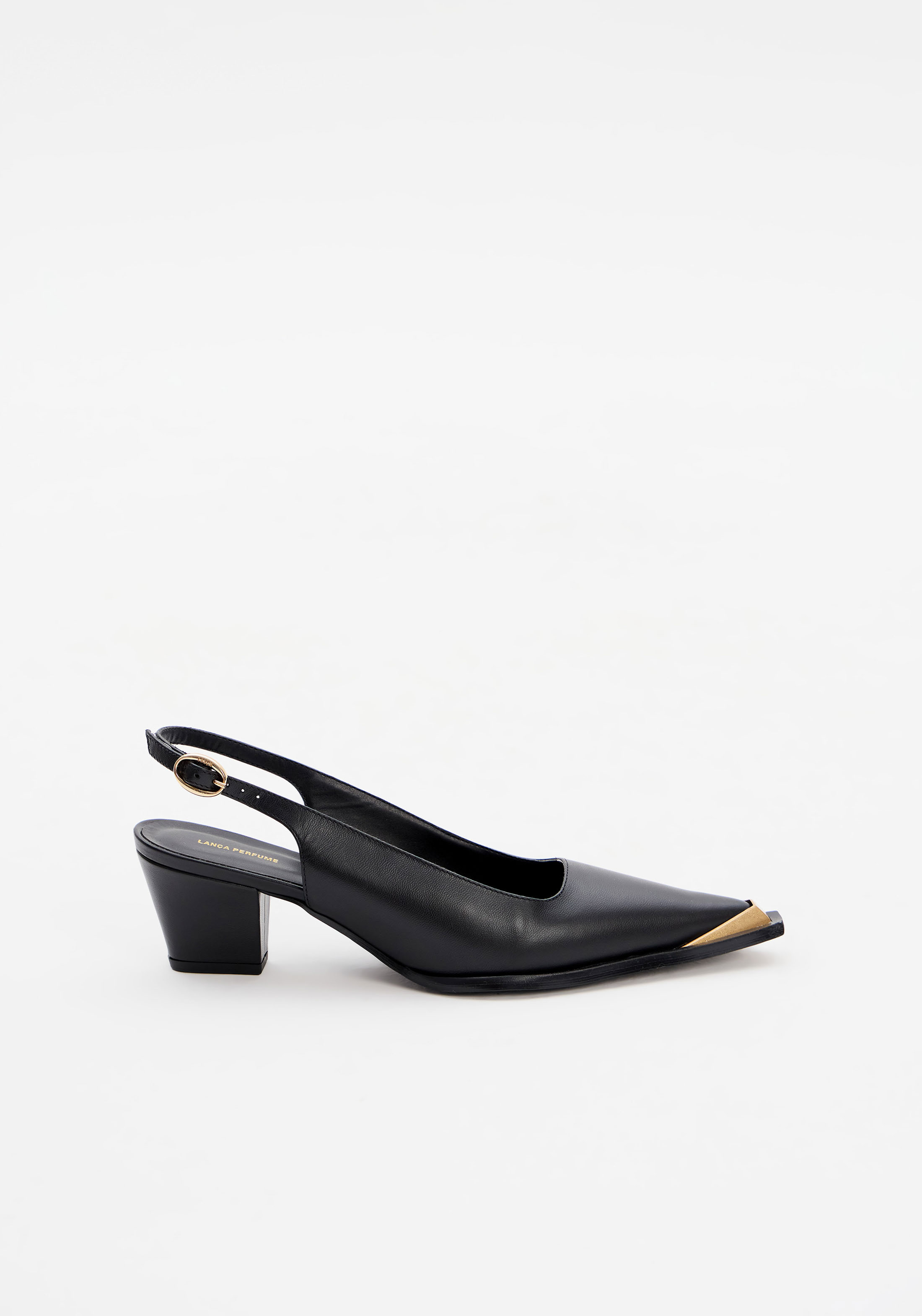 Scarpin Slingback Couro Com Biqueira