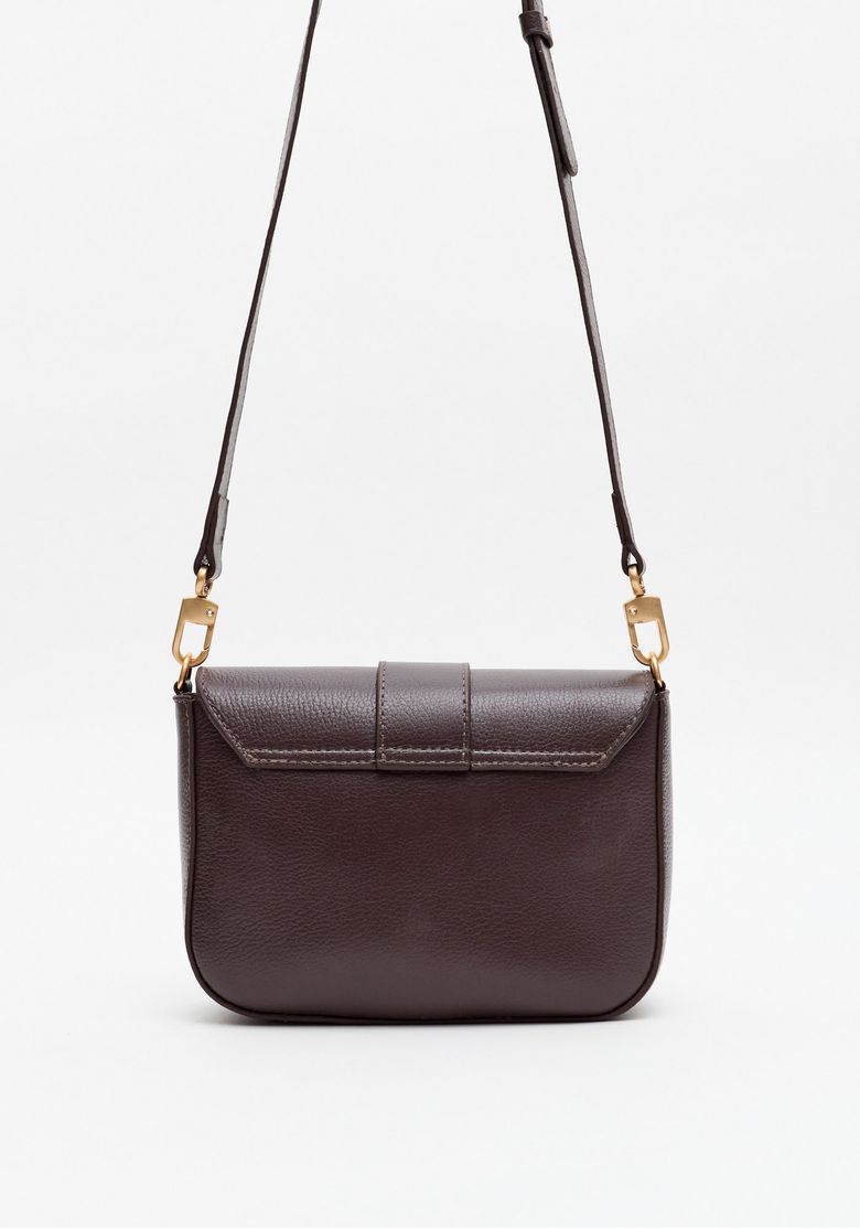 Bolsa Crossbody Couro Com Maxi Fivela - Lança Perfume