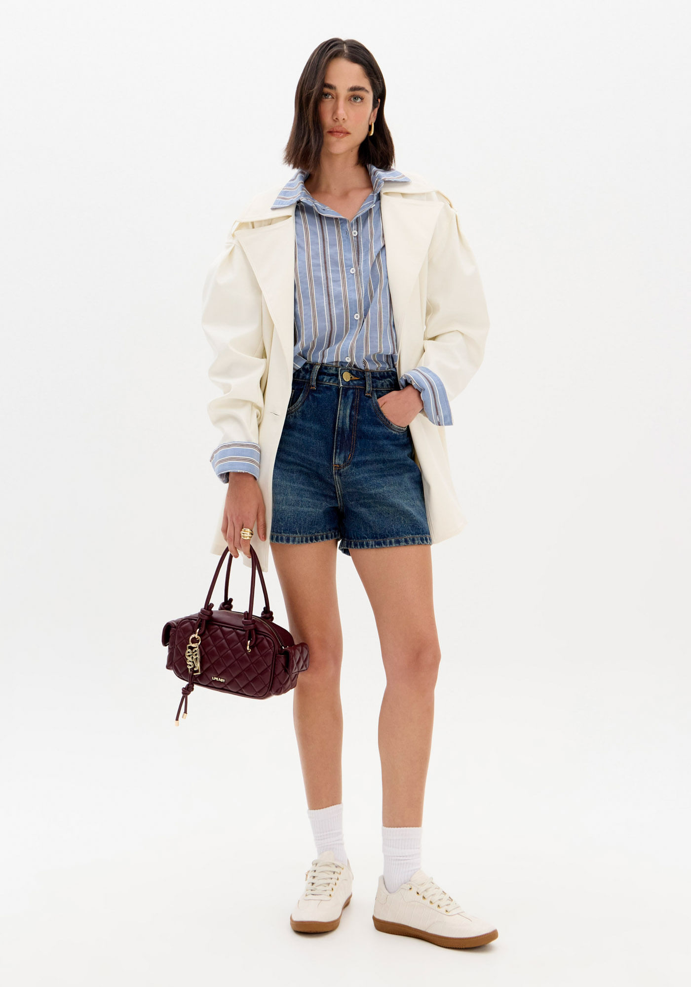 Short Jeans Mom Cintura Super Alta