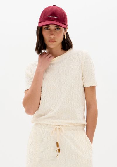 Blusa De Manga Curta Jacquard