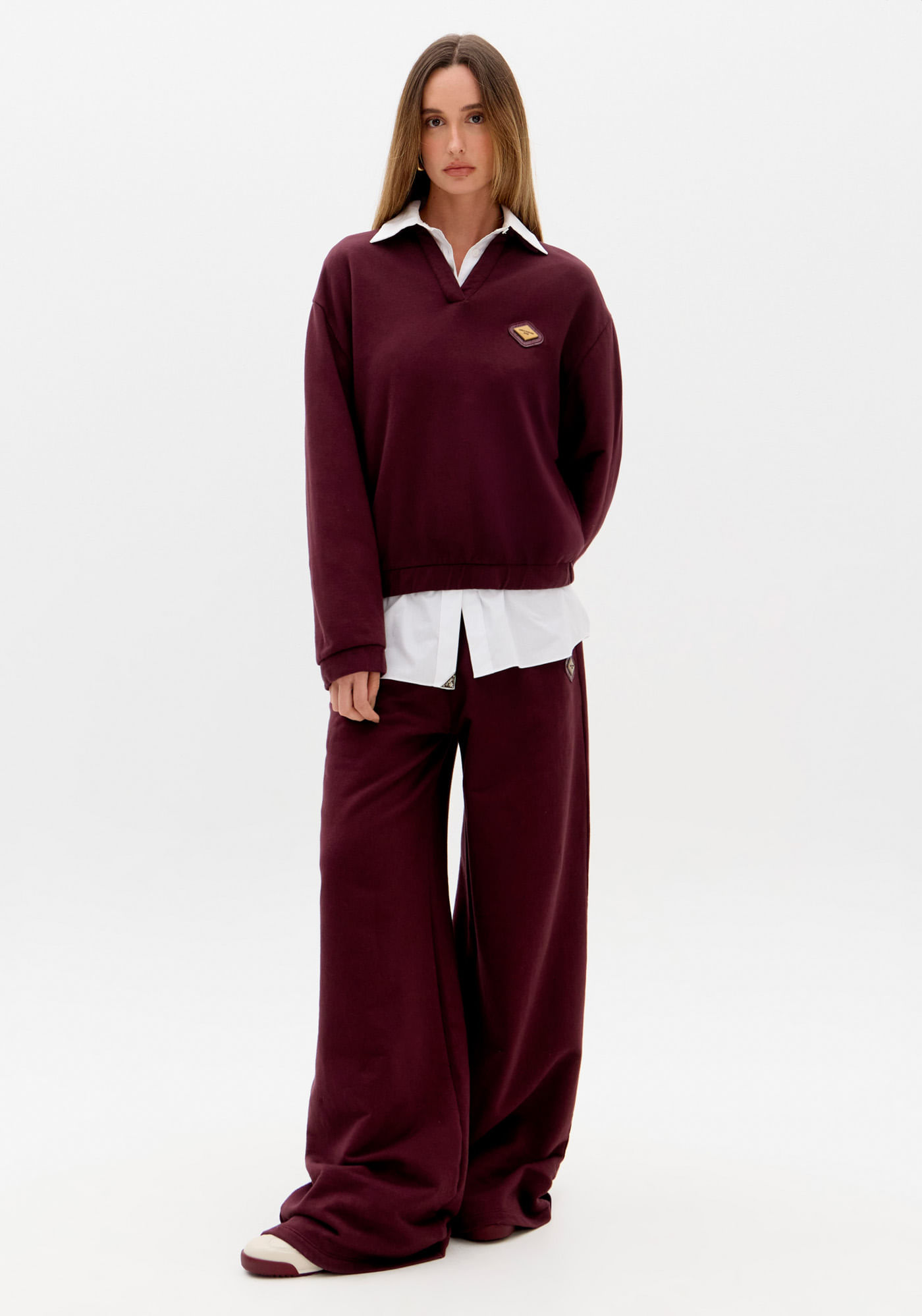 Calça Wide Leg Com Cintura Alta