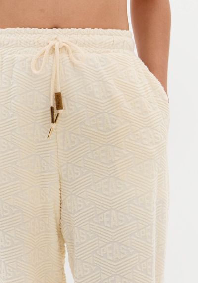 Calça Carrot Jacquard Com Cintura Alta