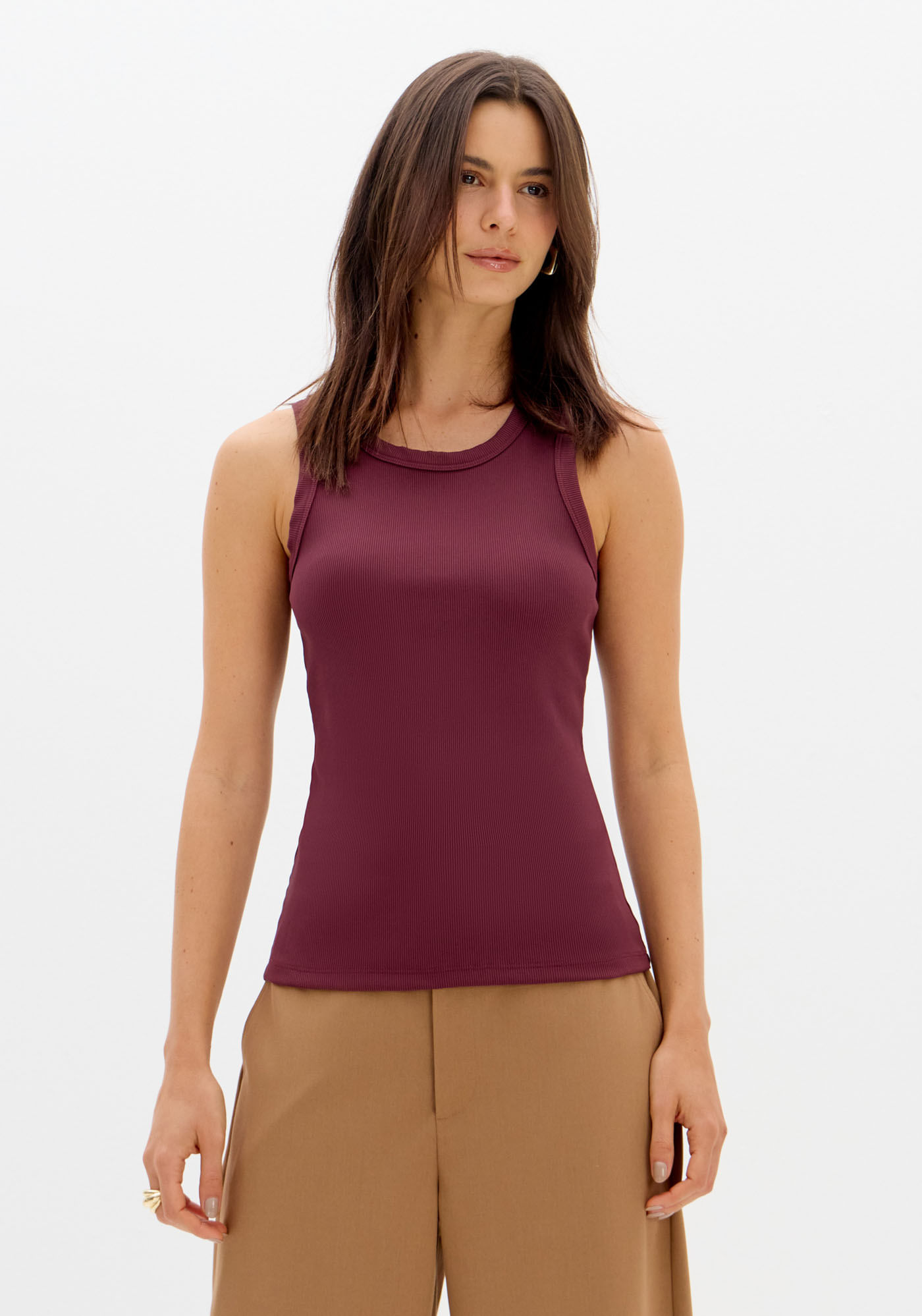 Blusa Regata Básica Canelada