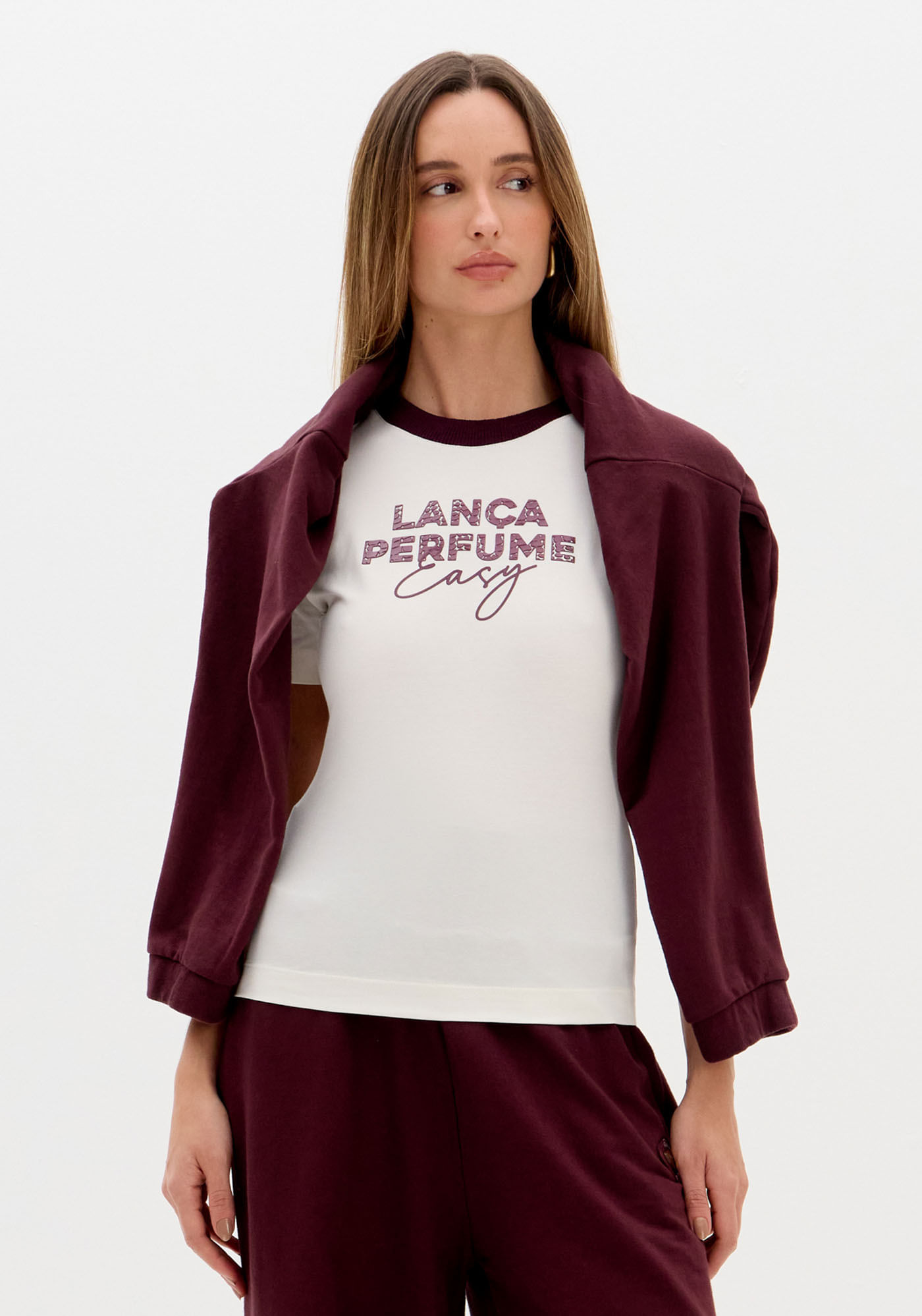 T-shirt Baby Look Com Estampa Frontal