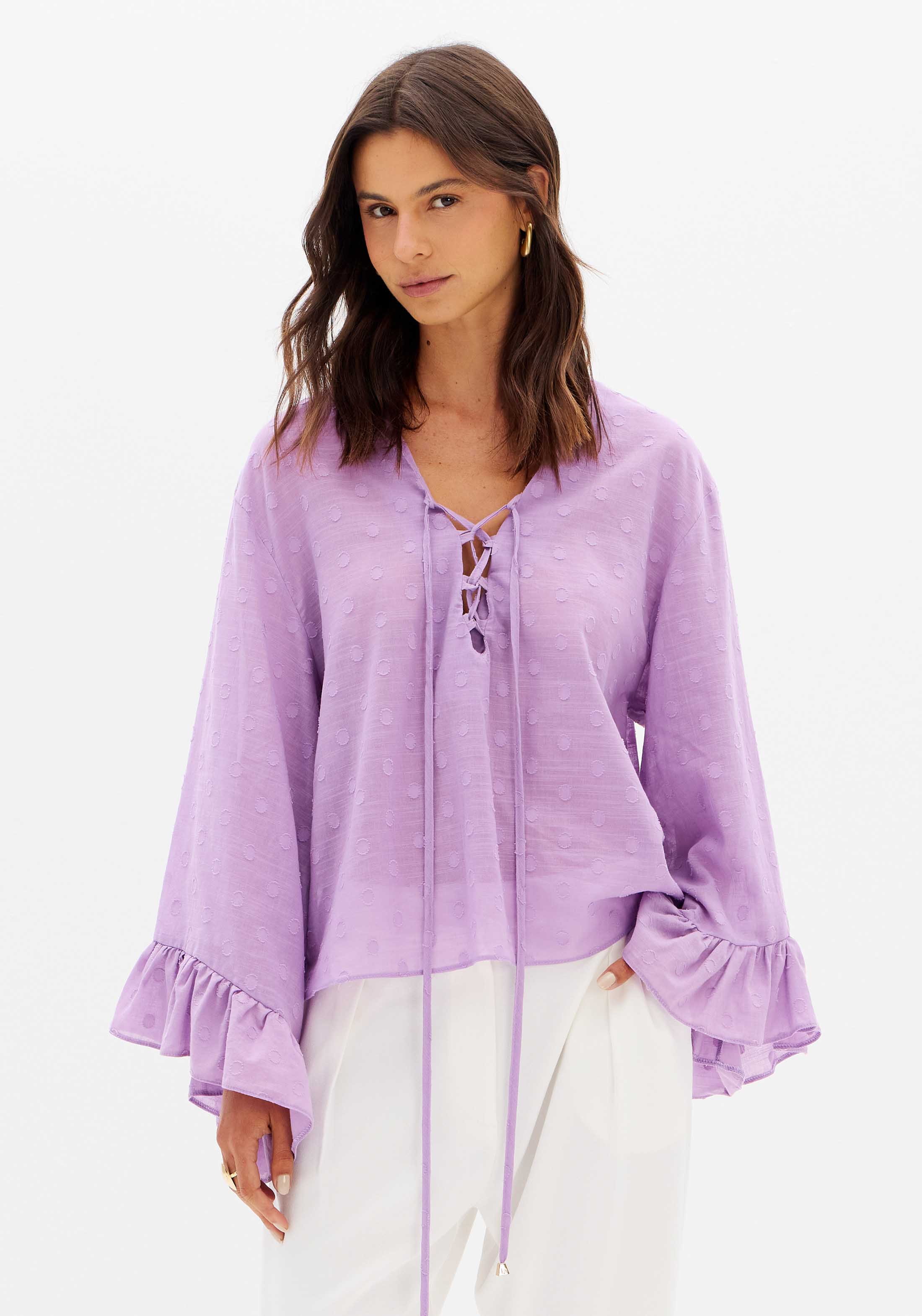 Blusa Bata Mullet Mangas Longas