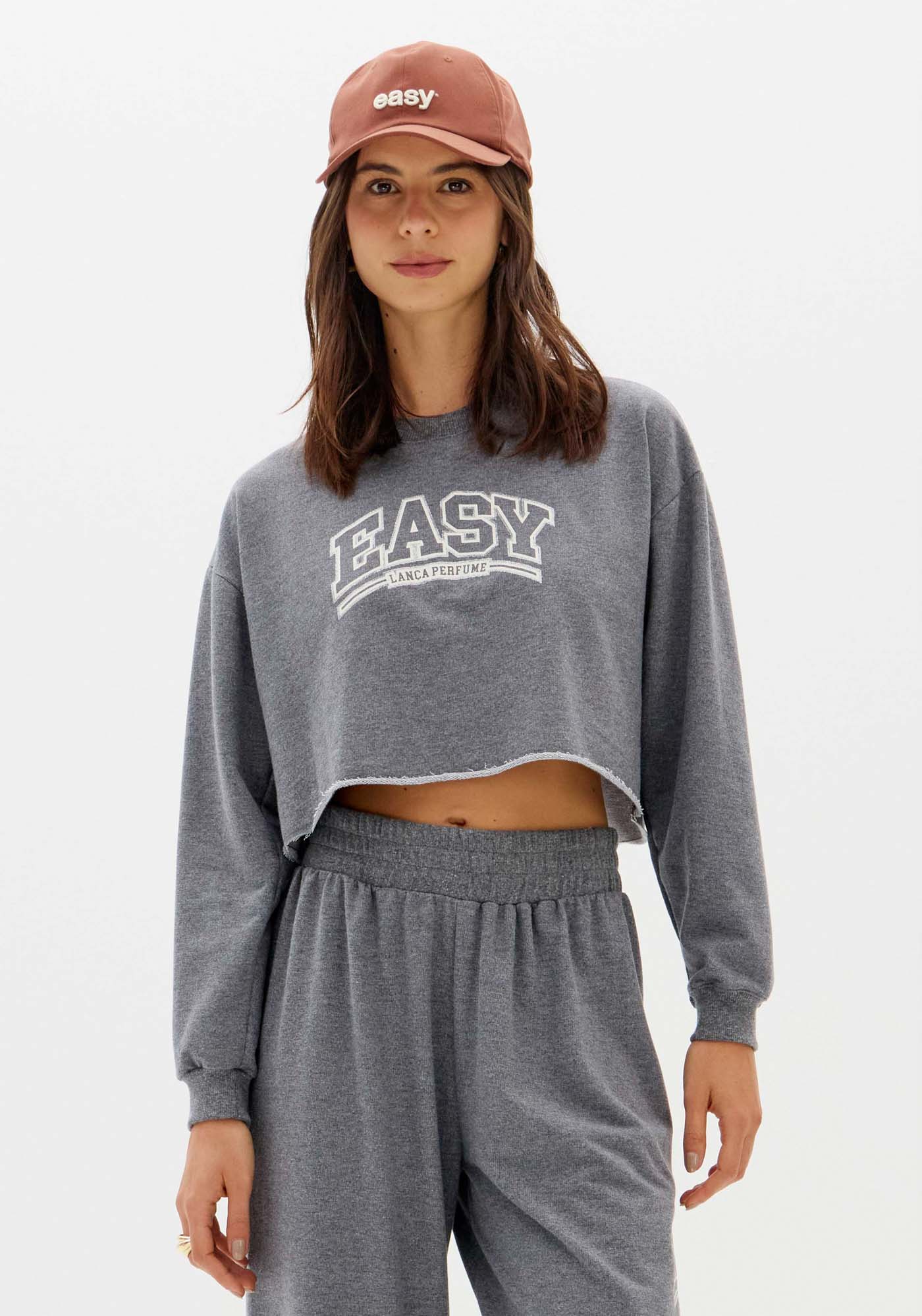 Moletom Cropped Com Manga Longa