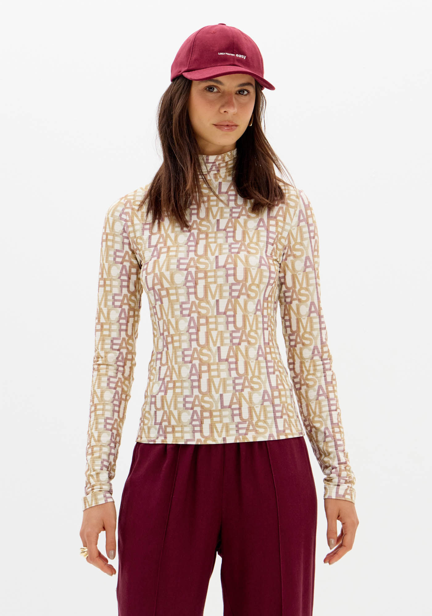 Blusa Manga Longa Com Gola Alta