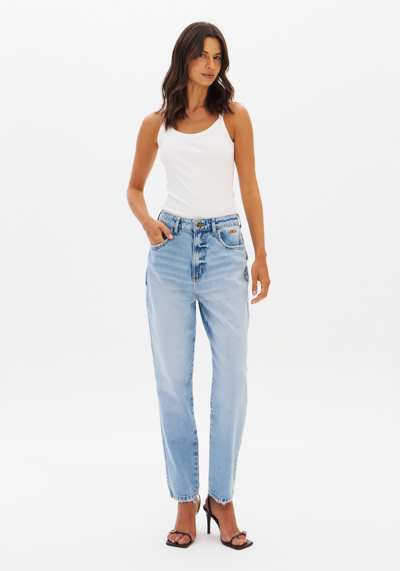 Calça Jeans Mom Cintura Alta