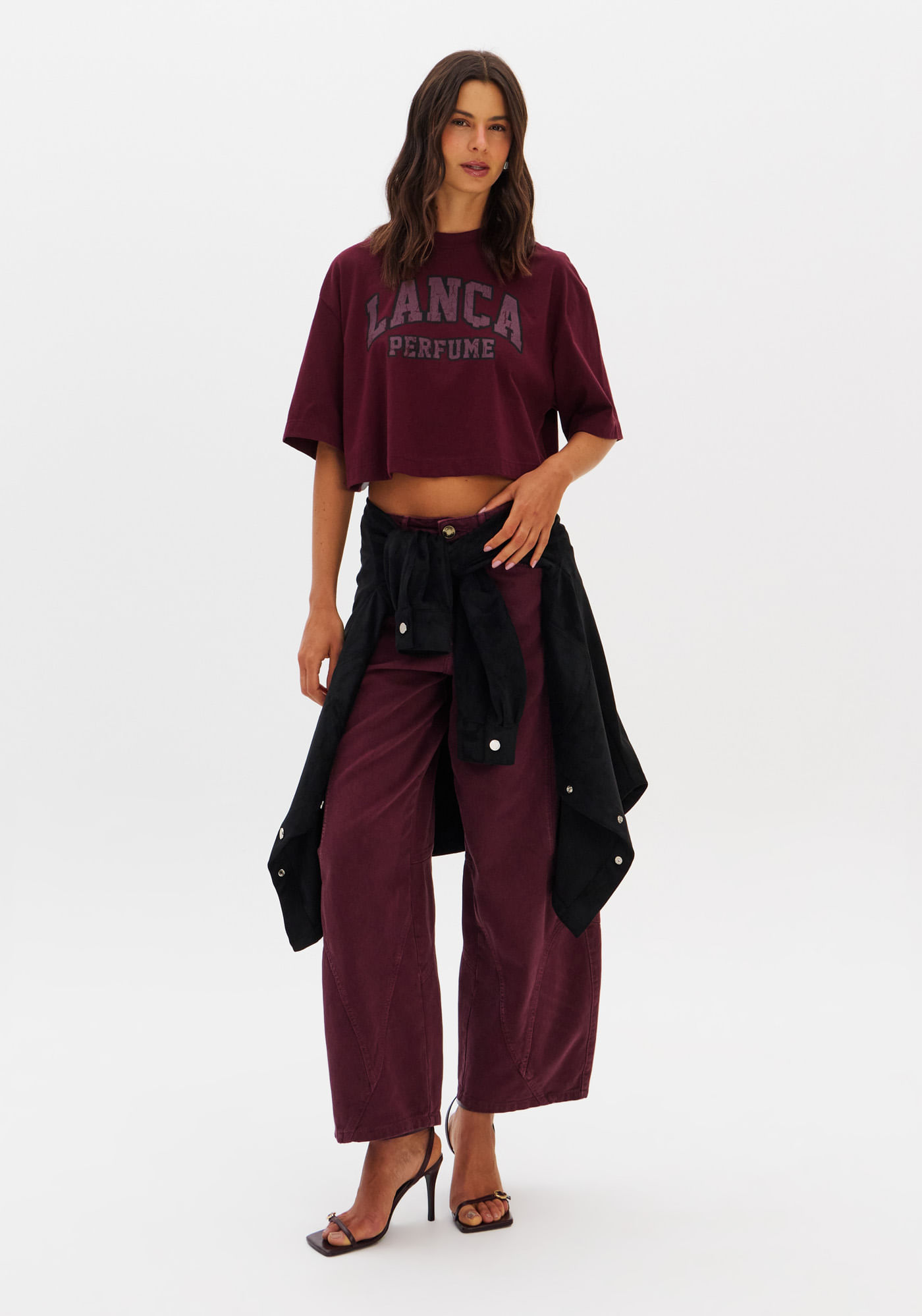 Calça Sarja Baggy Balloon Cintura Média
