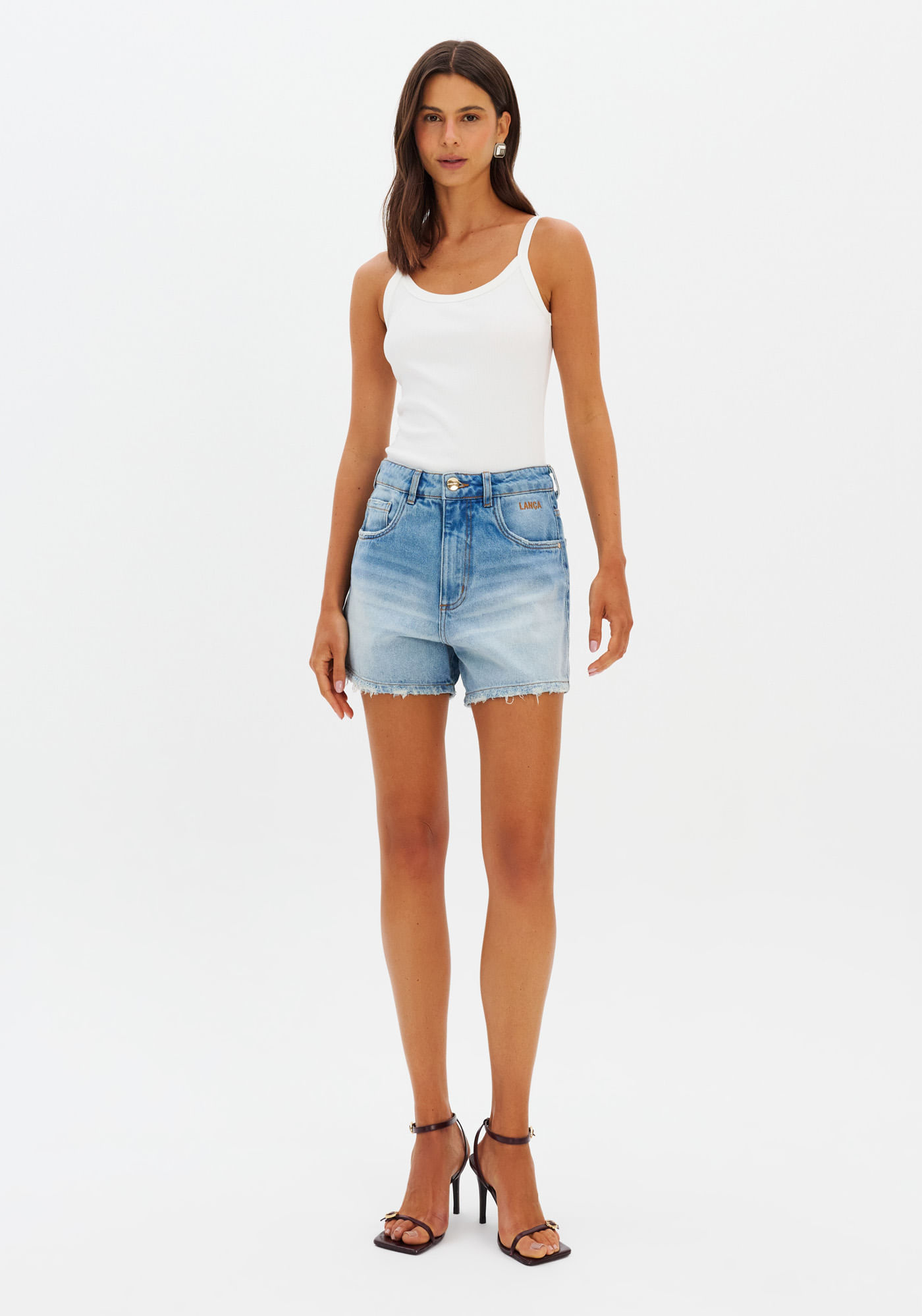 Short Jeans Relaxed Cintura Média